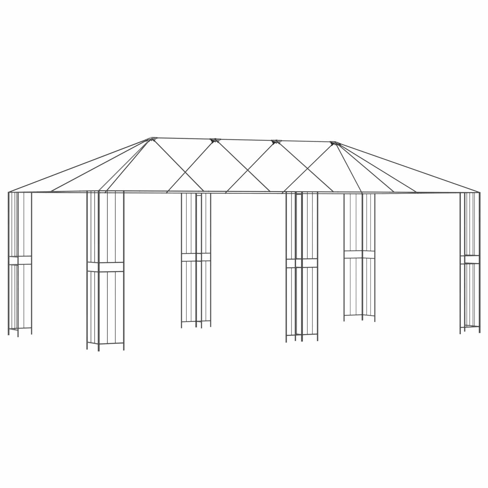 Struttura per gazebo senza tessuto per gazebo 6 x 3 m Nero