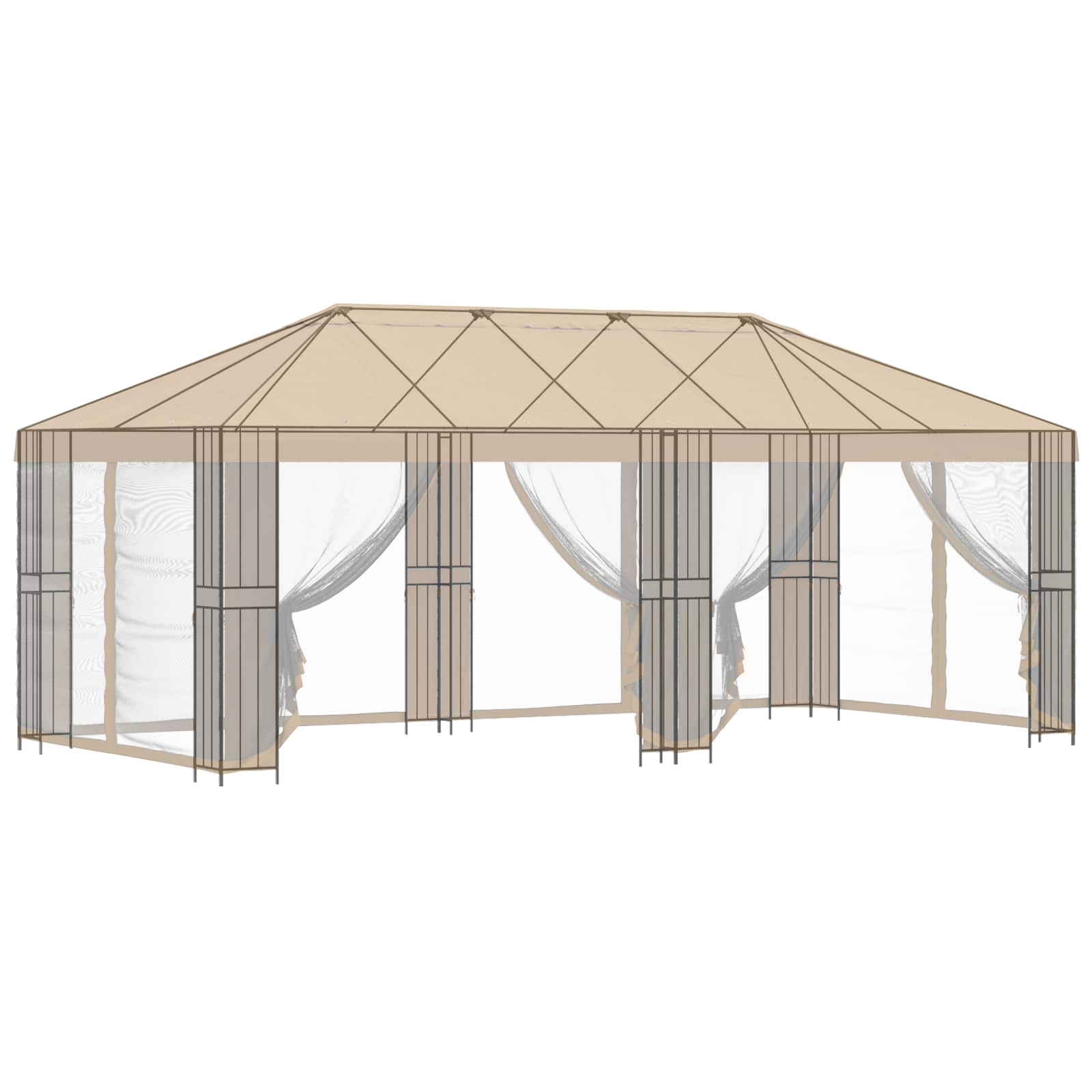 Struttura per gazebo senza tessuto per gazebo 6 x 3 m Nero