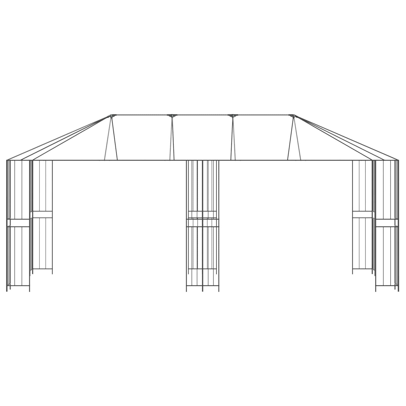 Struttura per gazebo senza tessuto per gazebo 6 x 3 m Nero