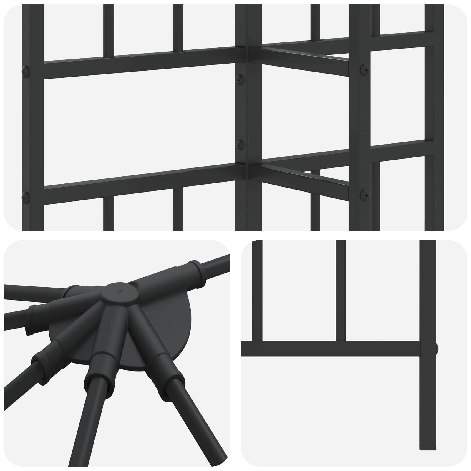 Struttura per gazebo senza tessuto per gazebo 6 x 3 m Nero