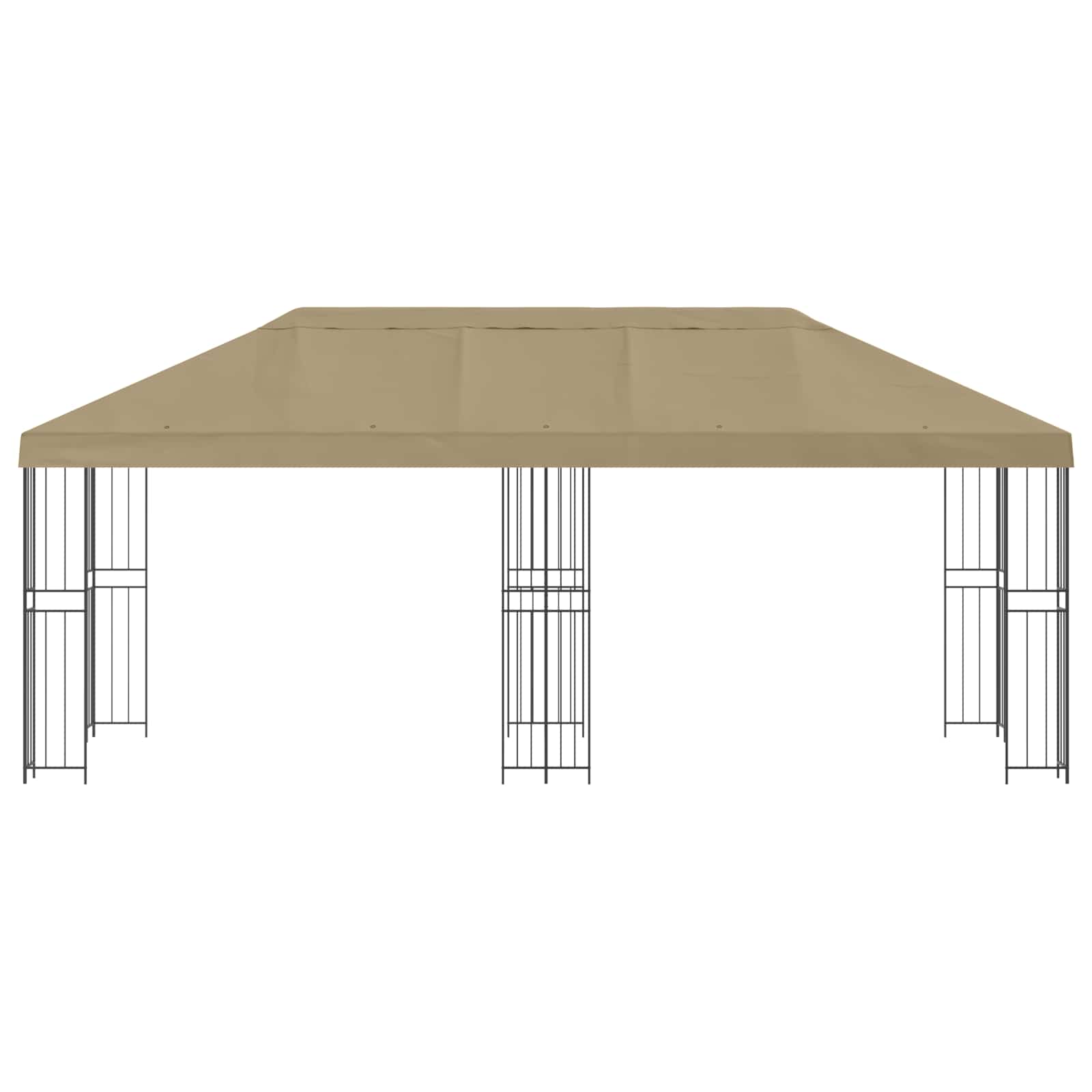 Gazebo da giardino 6 x 3 m Beige Poliestere e Acciaio 190 gsm