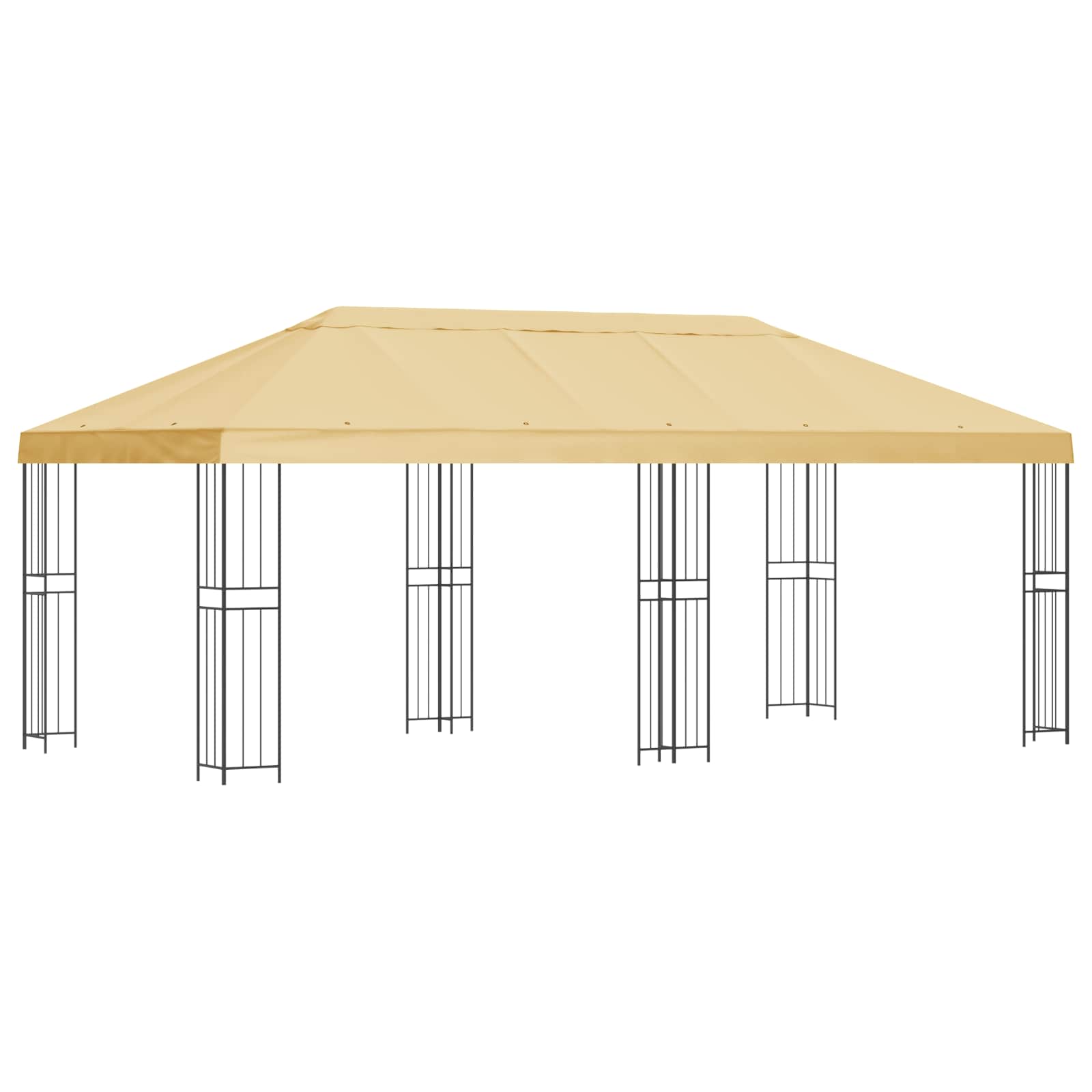 Gazebo da giardino 6 x 3 m Crema Poliestere e Acciaio 190 gsm