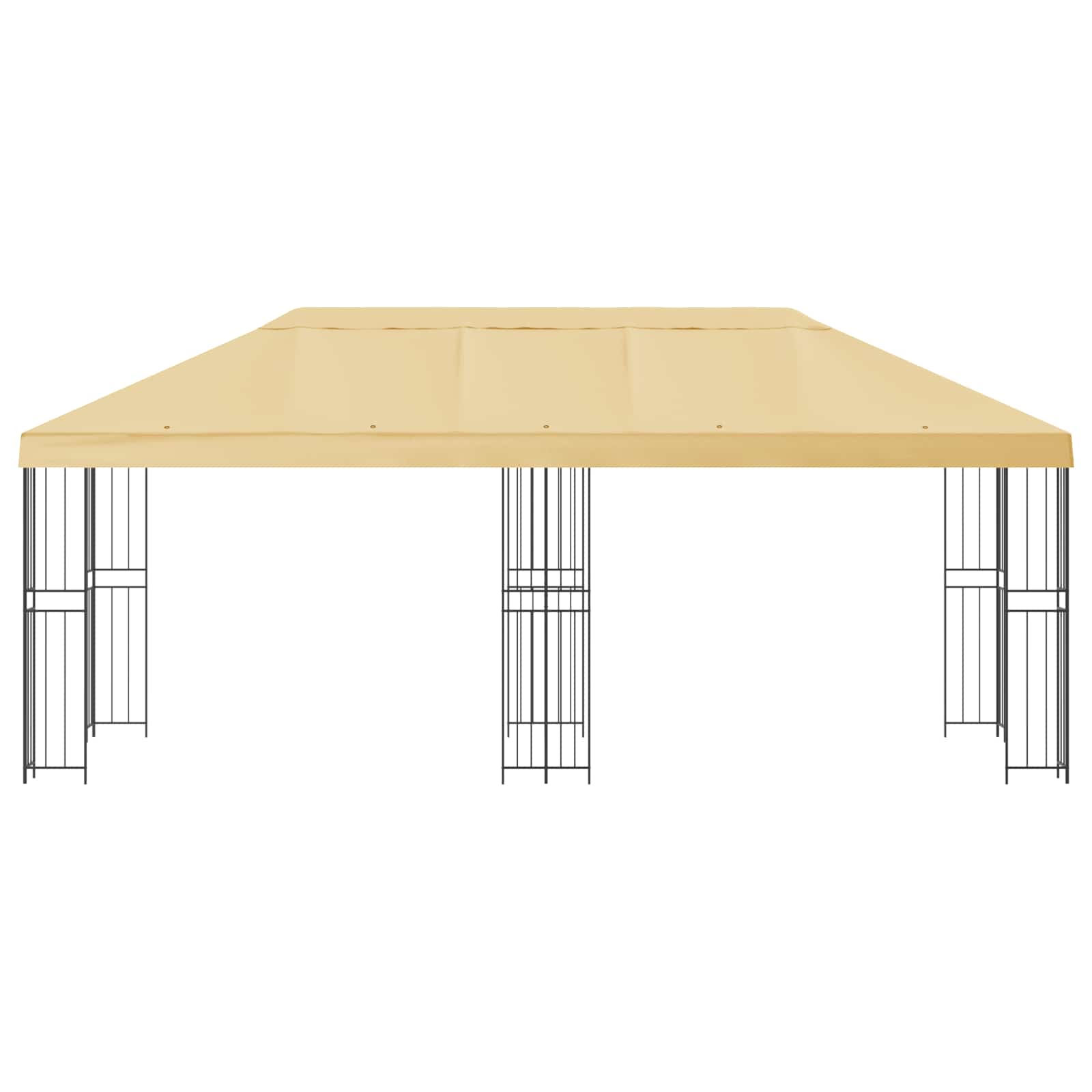 Gazebo da giardino 6 x 3 m Crema Poliestere e Acciaio 190 gsm
