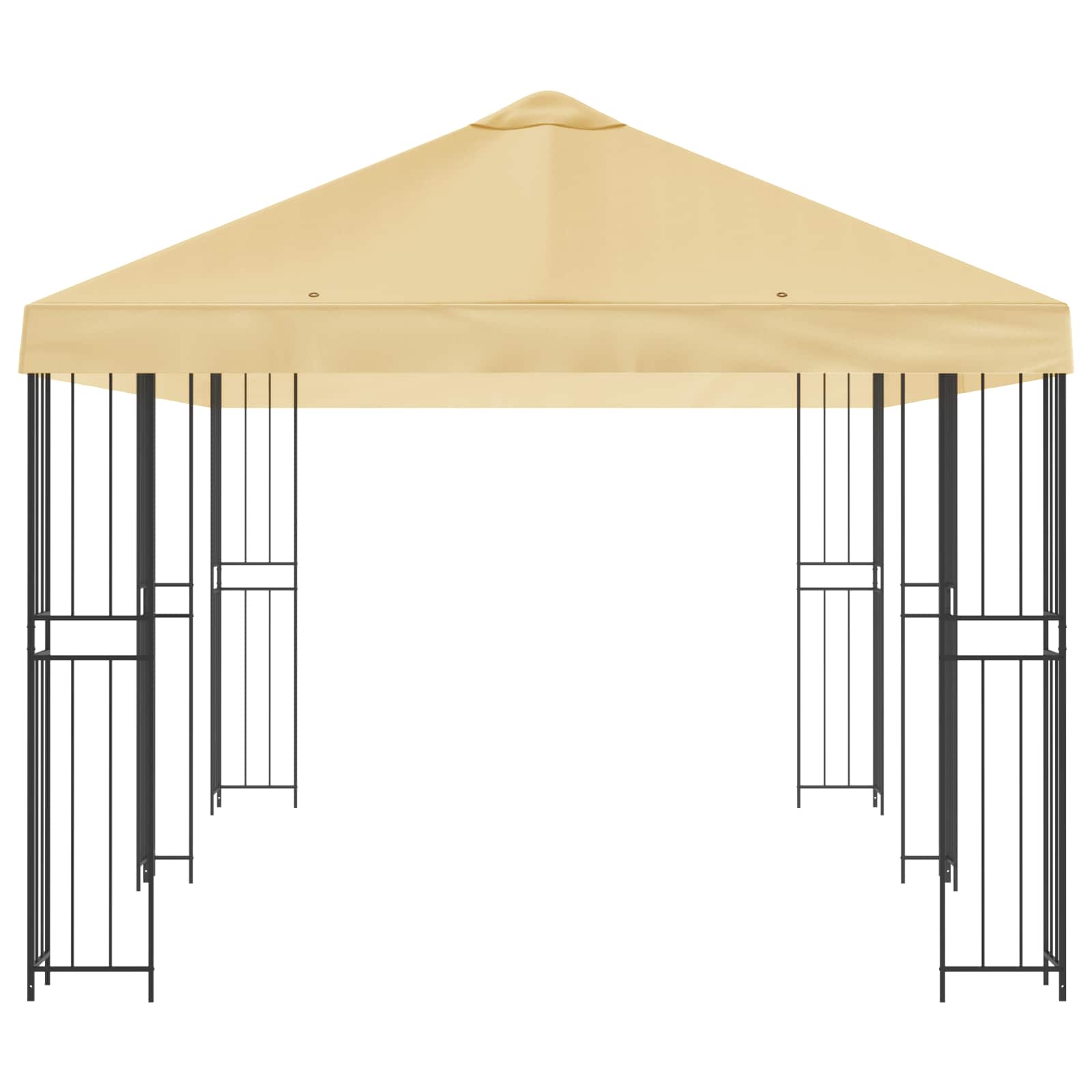 Gazebo da giardino 6 x 3 m Crema Poliestere e Acciaio 190 gsm