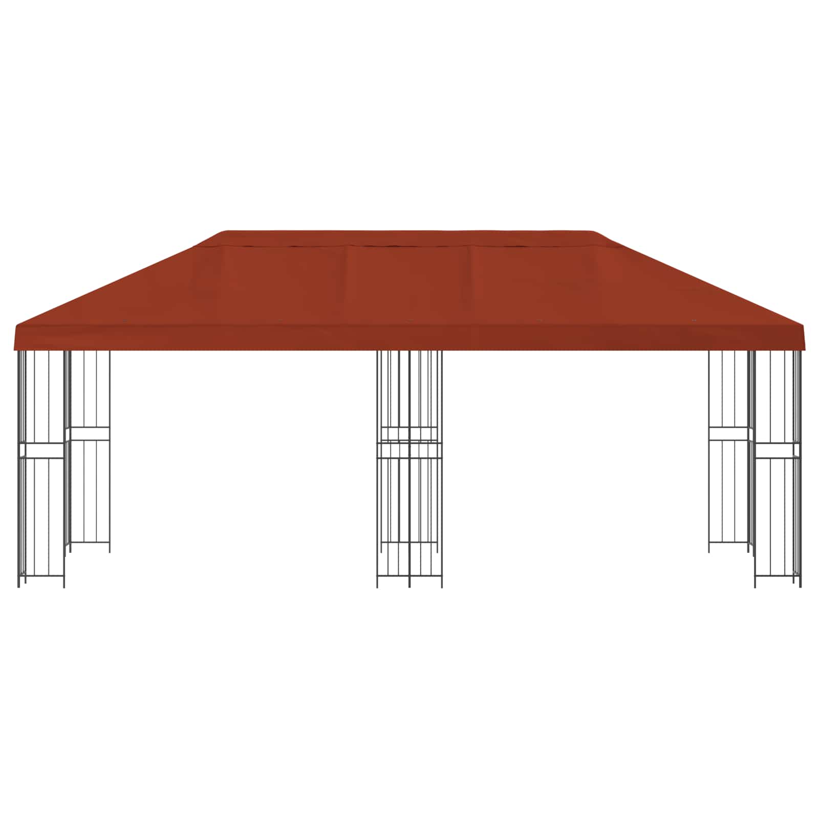 Gazebo da giardino 6 x 3 m Terracotta Poliestere e Acciaio