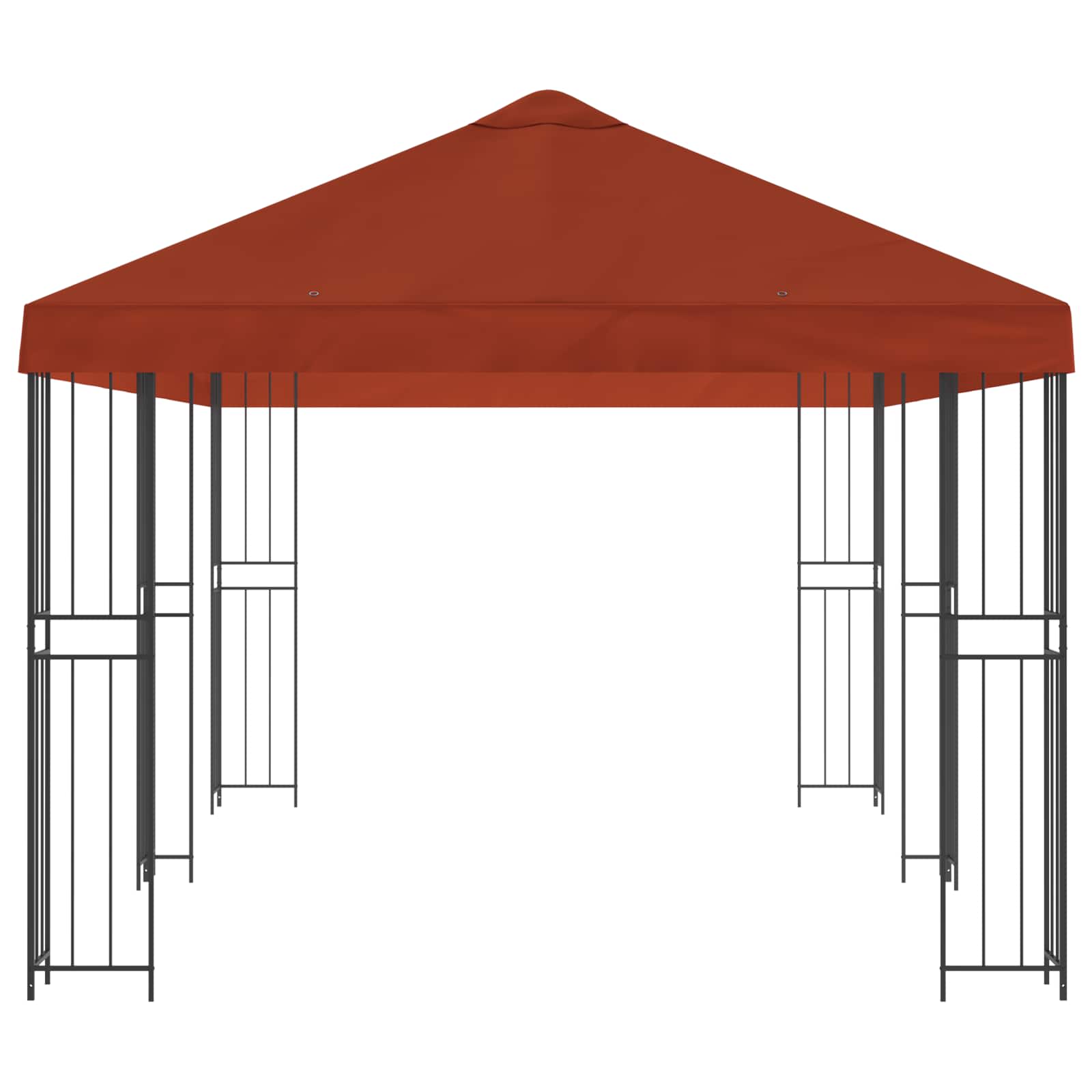 Gazebo da giardino 6 x 3 m Terracotta Poliestere e Acciaio