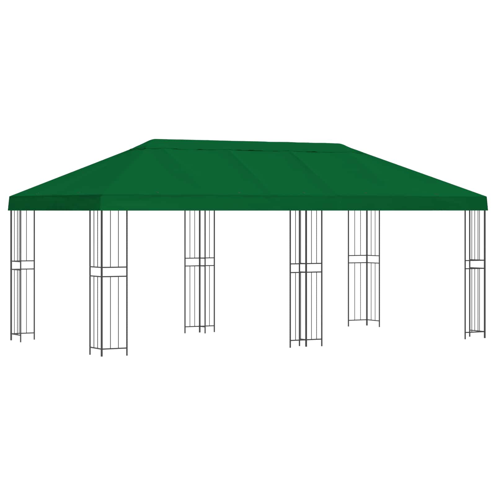 Gazebo da giardino 6 x 3 m Verde Poliestere e Acciaio 190 gsm