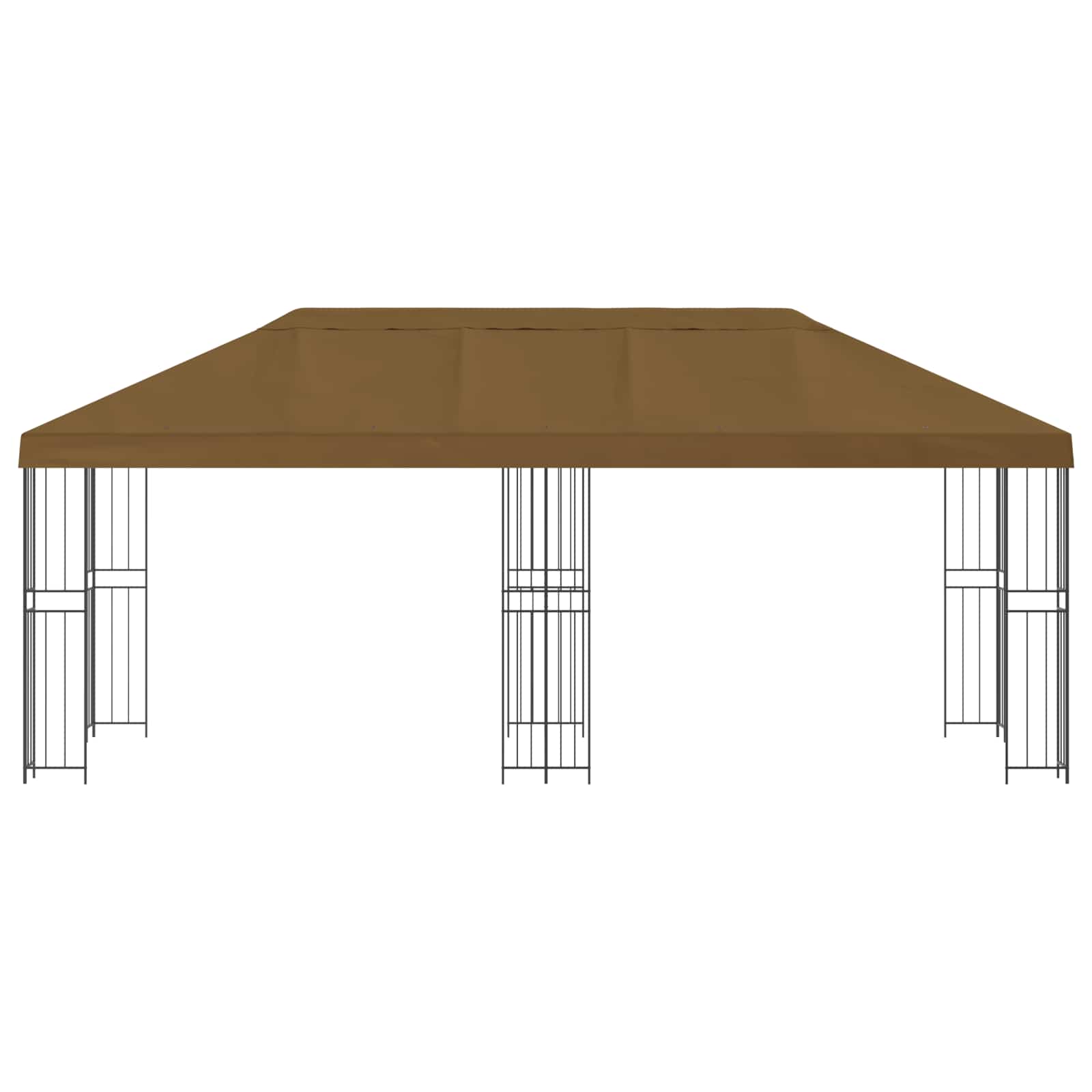 Gazebo da giardino 6 x 3 m Tortora Poliestere e Acciaio 190 gsm