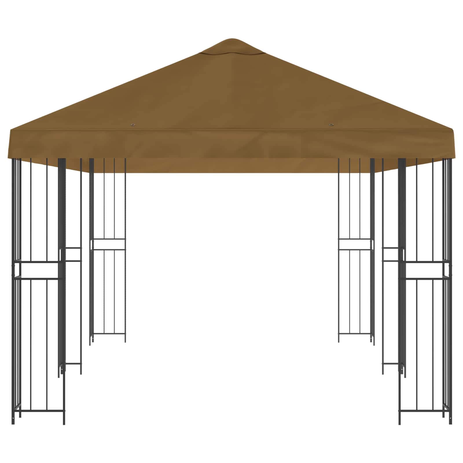 Gazebo da giardino 6 x 3 m Tortora Poliestere e Acciaio 190 gsm