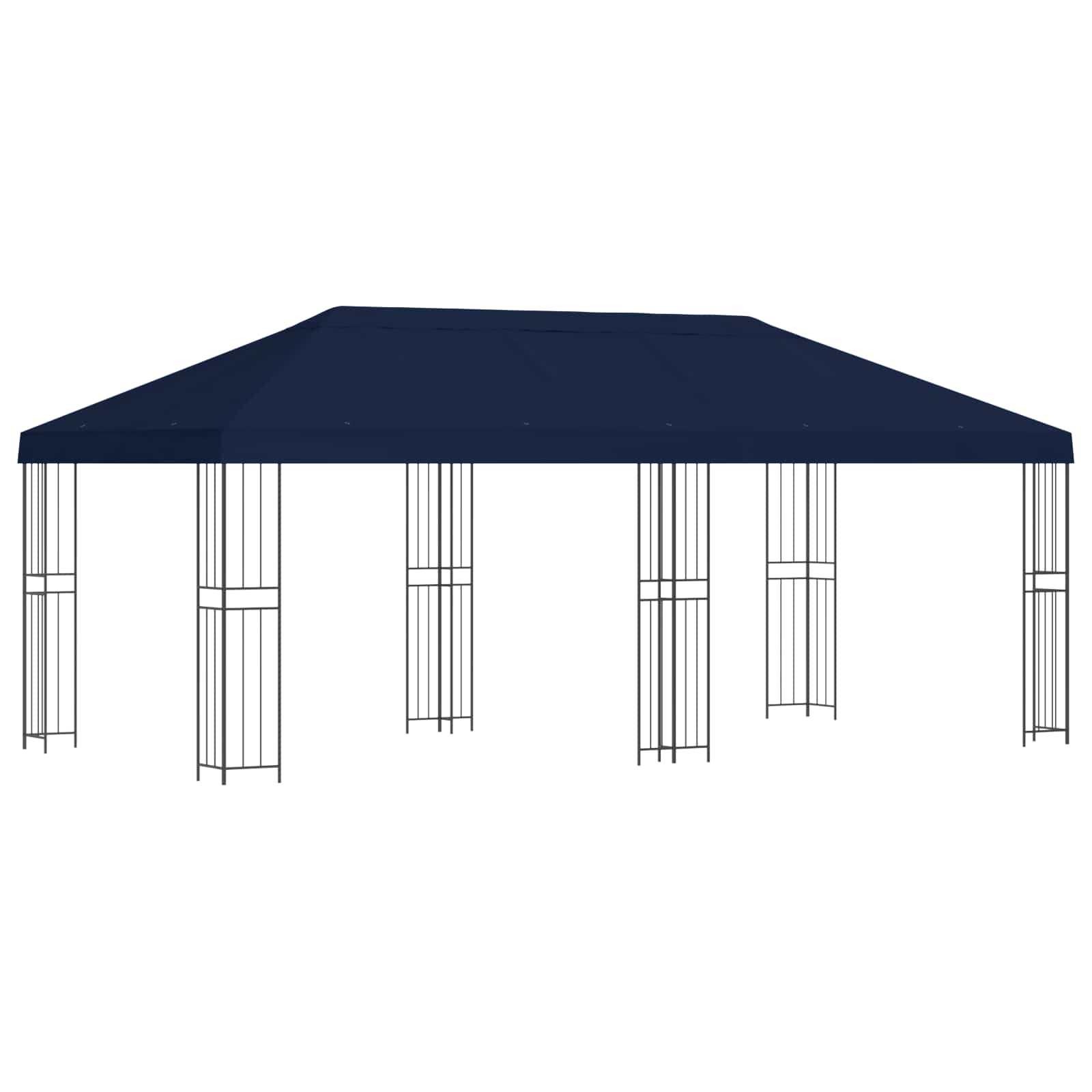 Gazebo da giardino 6 x 3 m Blu Poliestere e Acciaio 190 gsm