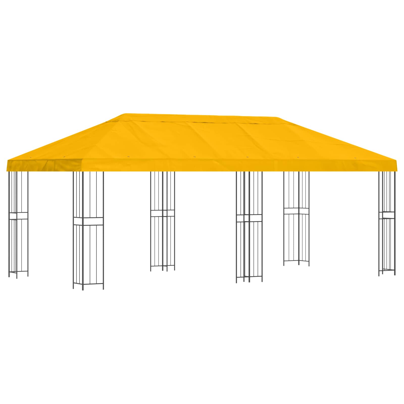 Gazebo da giardino 6 x 3 m Giallo Poliestere e Acciaio 190 gsm