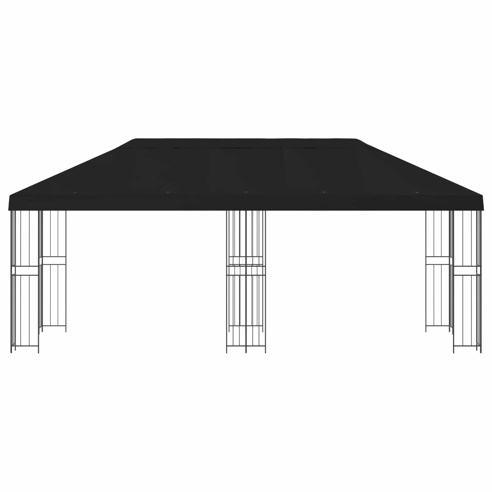 Gazebo da giardino 6 x 3 m Nero Poliestere e Acciaio 190 gsm