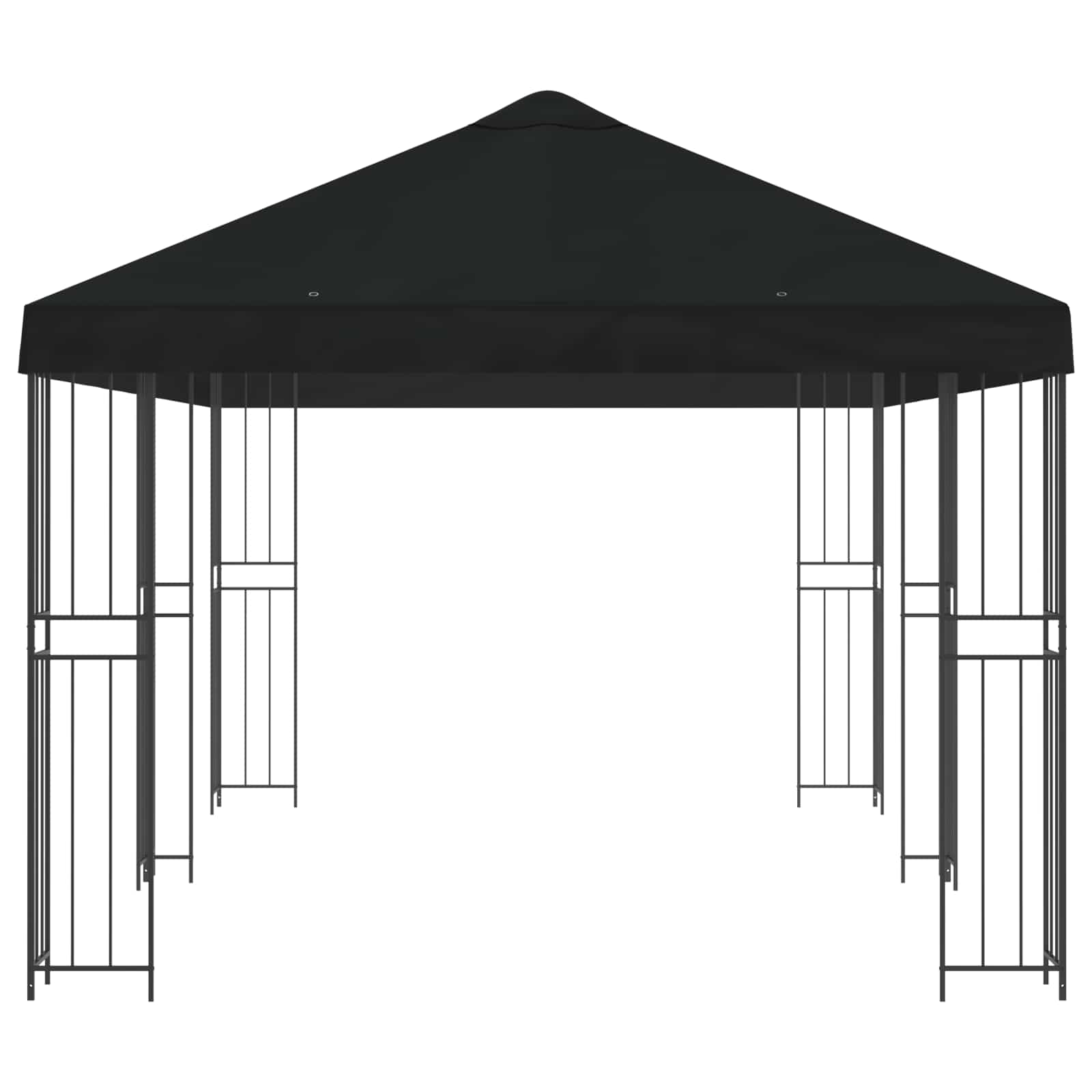 Gazebo da giardino 6 x 3 m Nero Poliestere e Acciaio 190 gsm