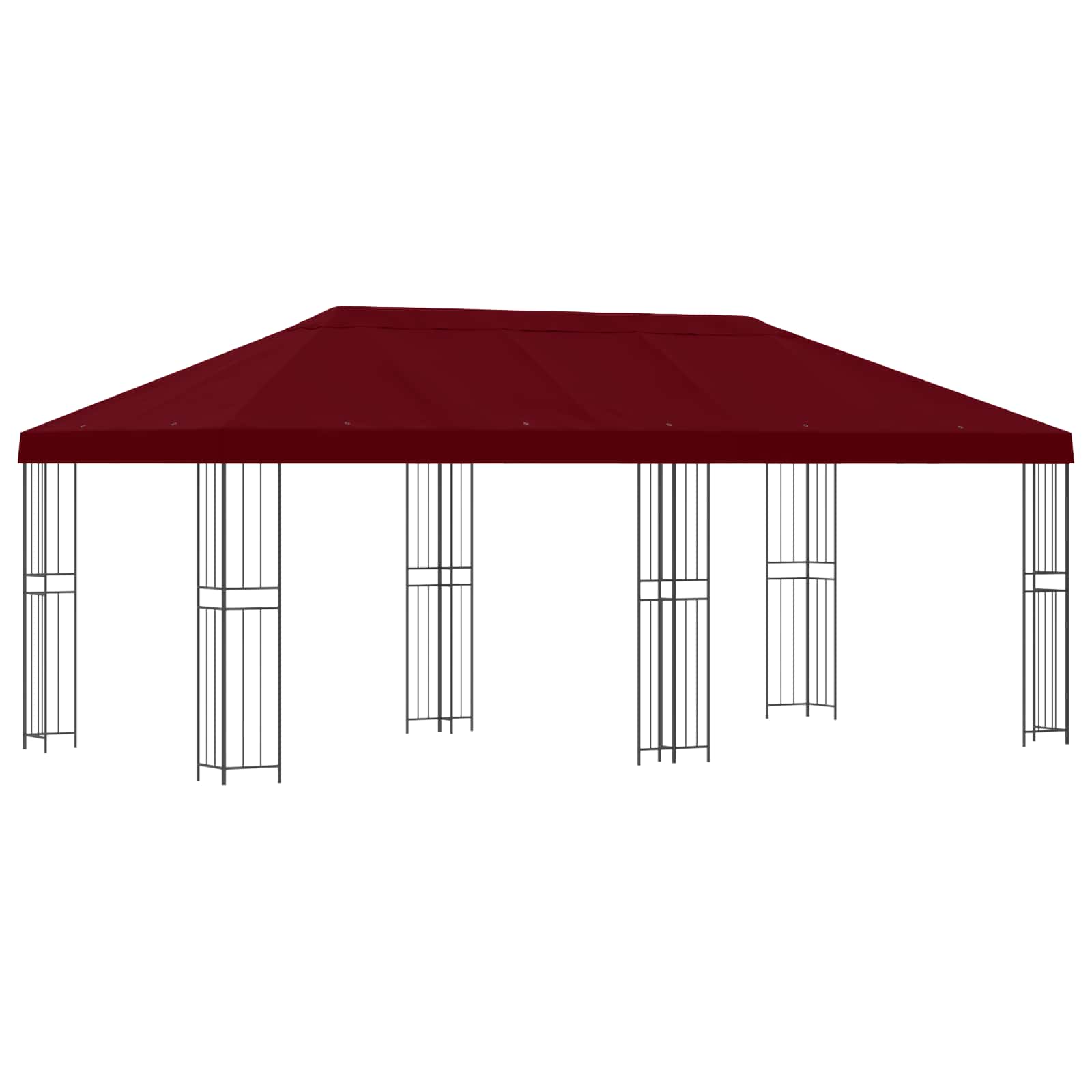 Gazebo da giardino 6 x 3 m Borgogna Poliestere e Acciaio