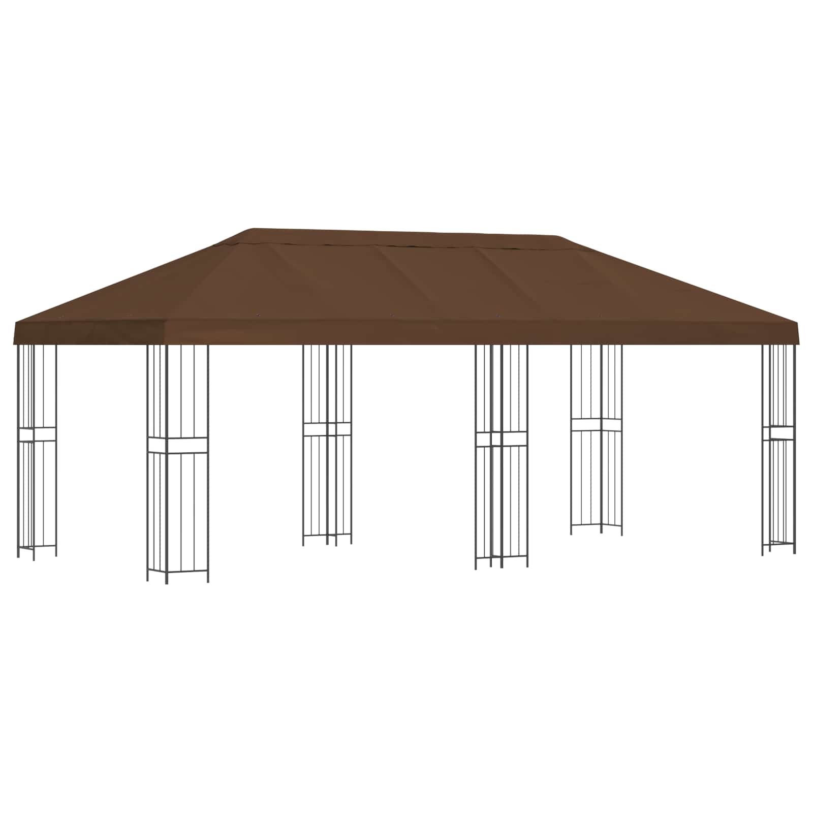 Gazebo da giardino 6 x 3 m Marrone Poliestere e Acciaio 190 gsm