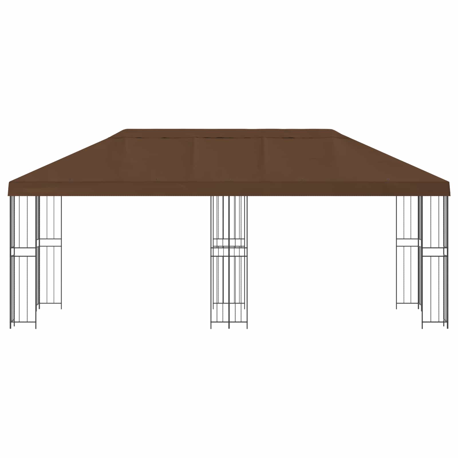 Gazebo da giardino 6 x 3 m Marrone Poliestere e Acciaio 190 gsm