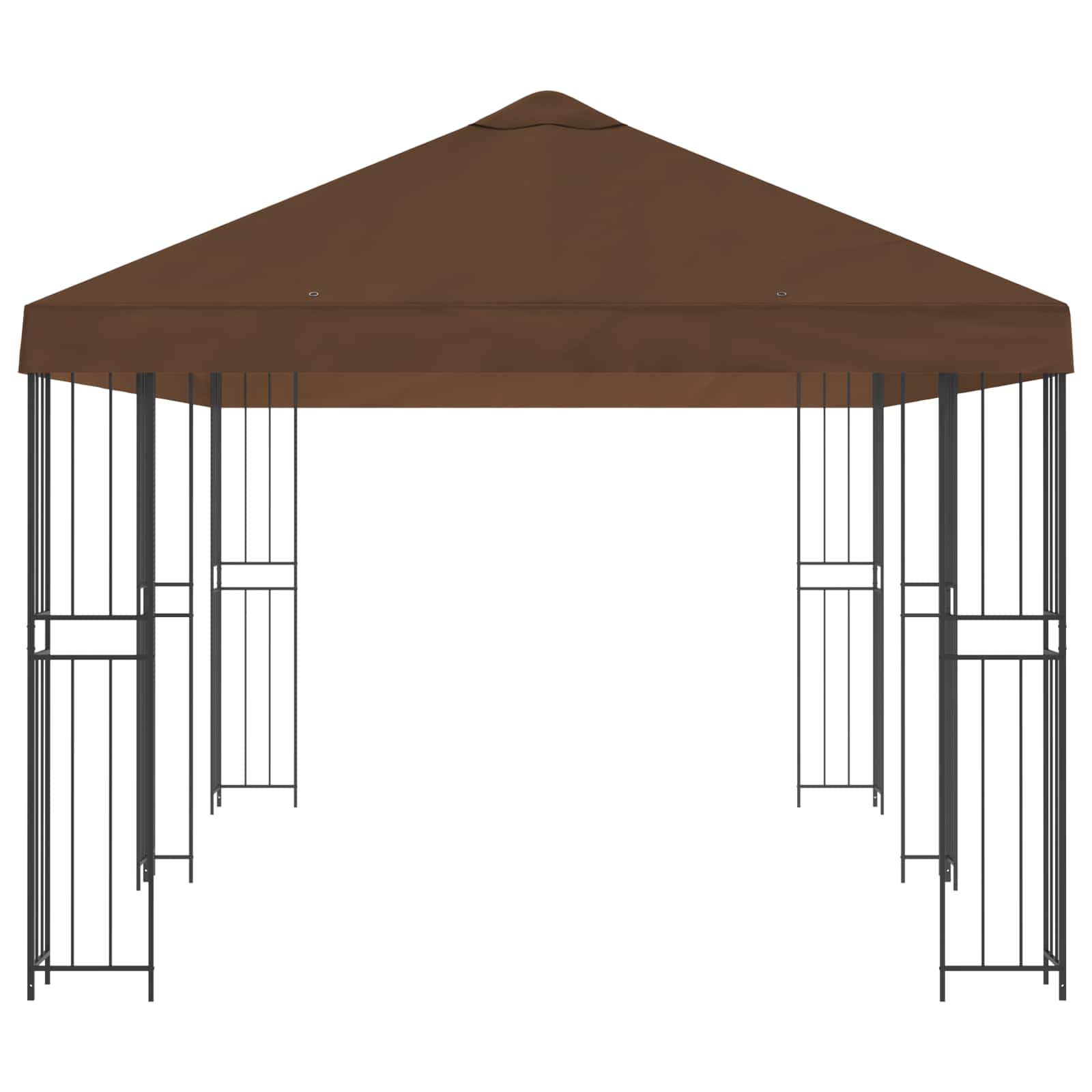 Gazebo da giardino 6 x 3 m Marrone Poliestere e Acciaio 190 gsm