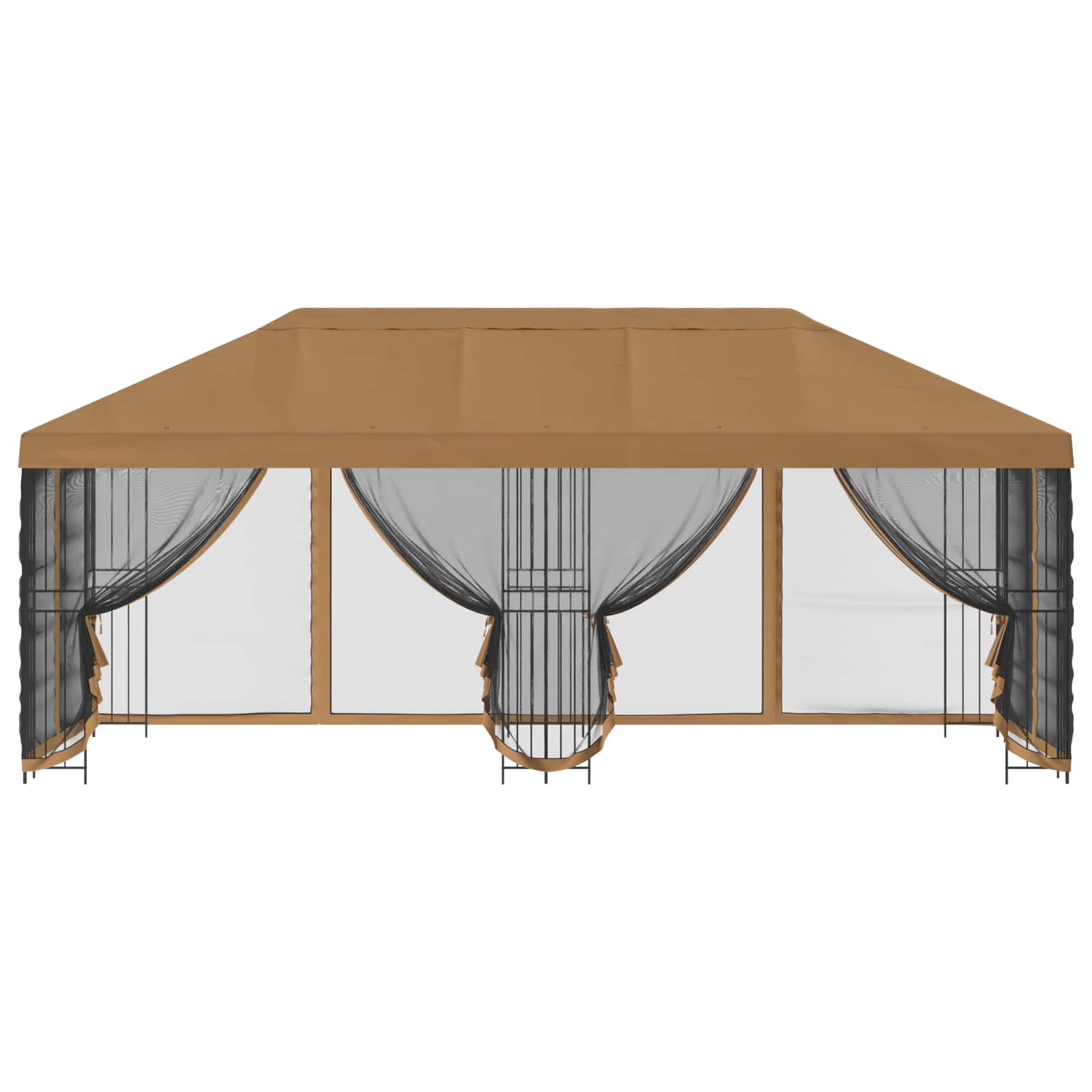 Gazebo con pareti laterali 6 x 3 m Beige Poliestere e Acciaio