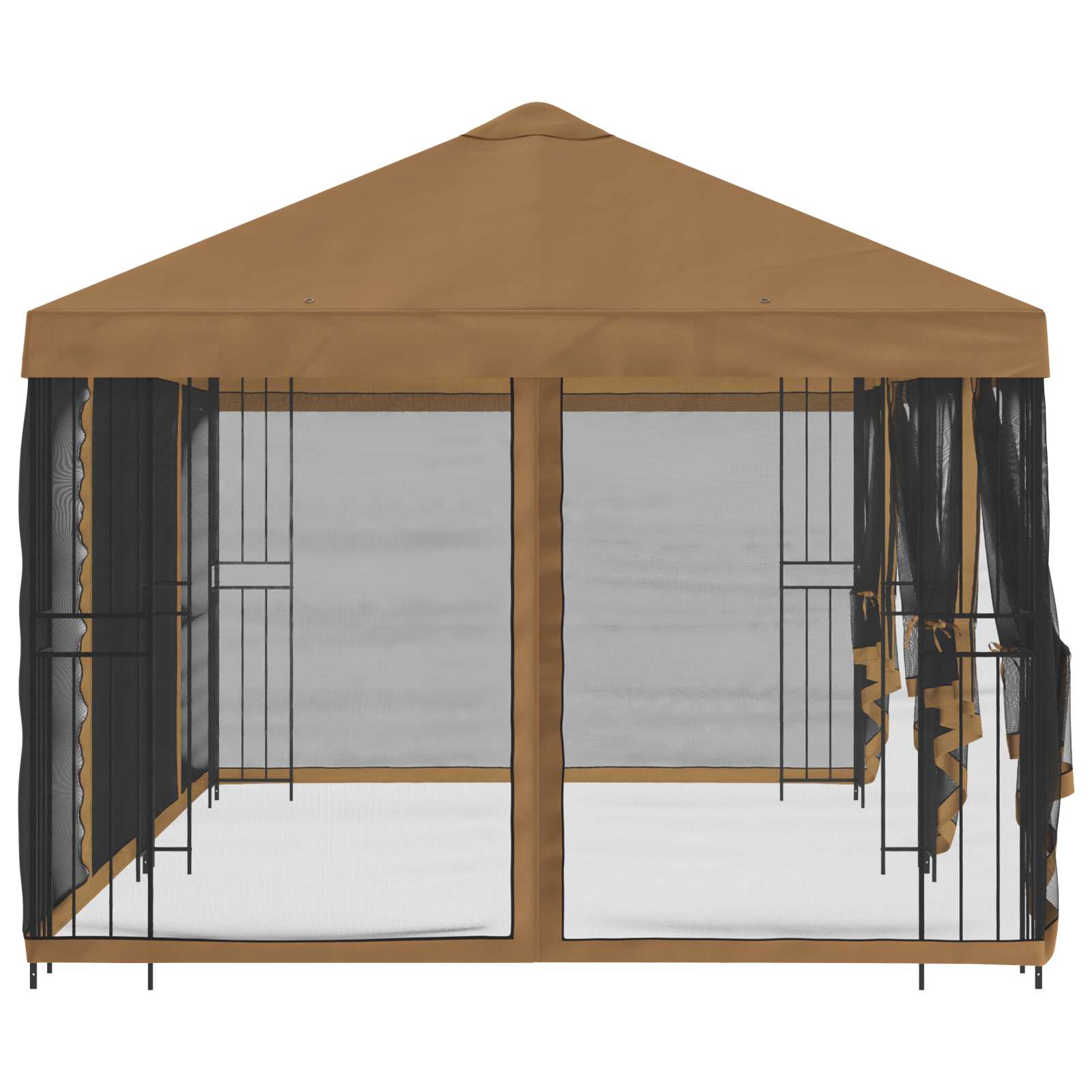 Gazebo con pareti laterali 6 x 3 m Beige Poliestere e Acciaio