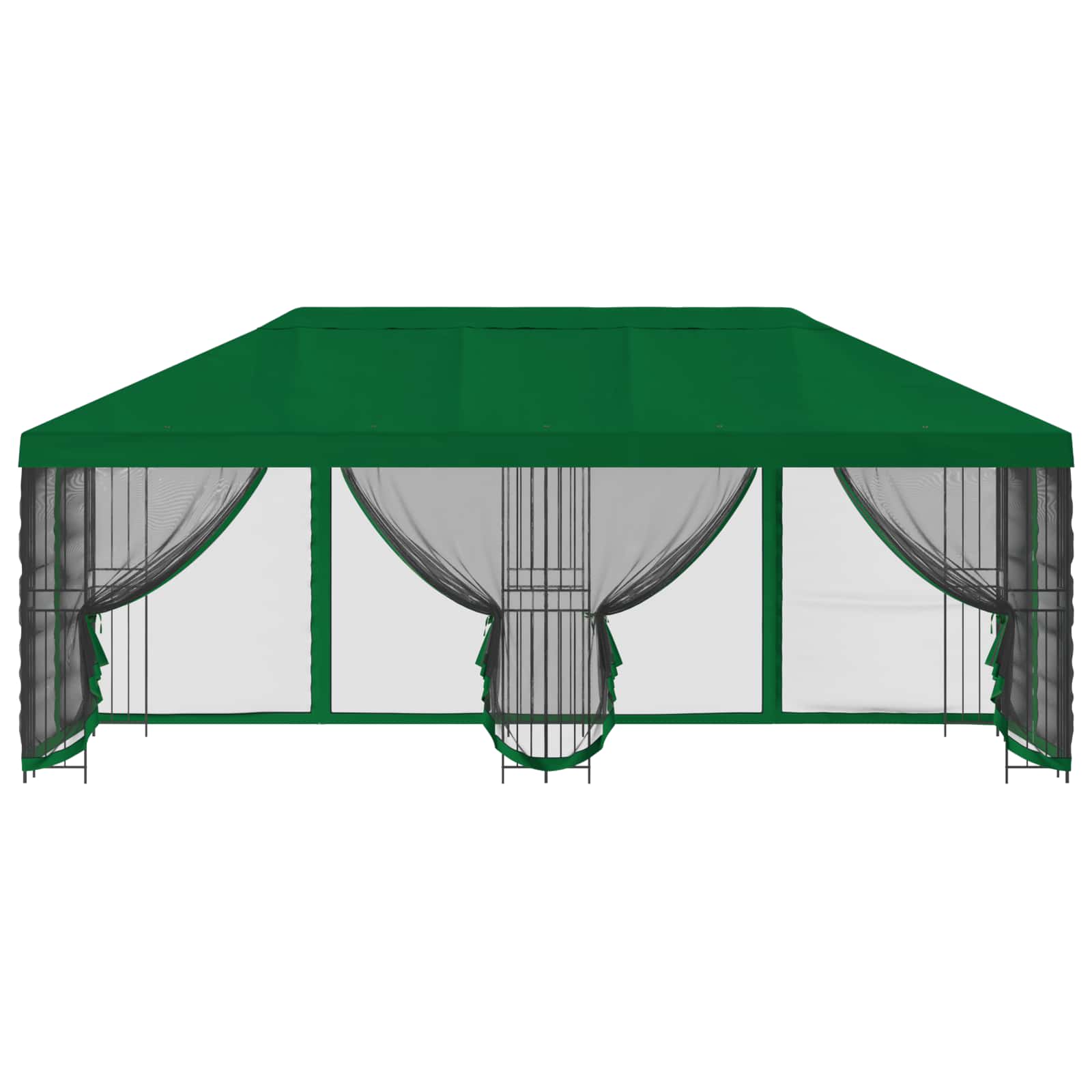 Gazebo con pareti laterali 6 x 3 m Verde Poliestere e Acciaio