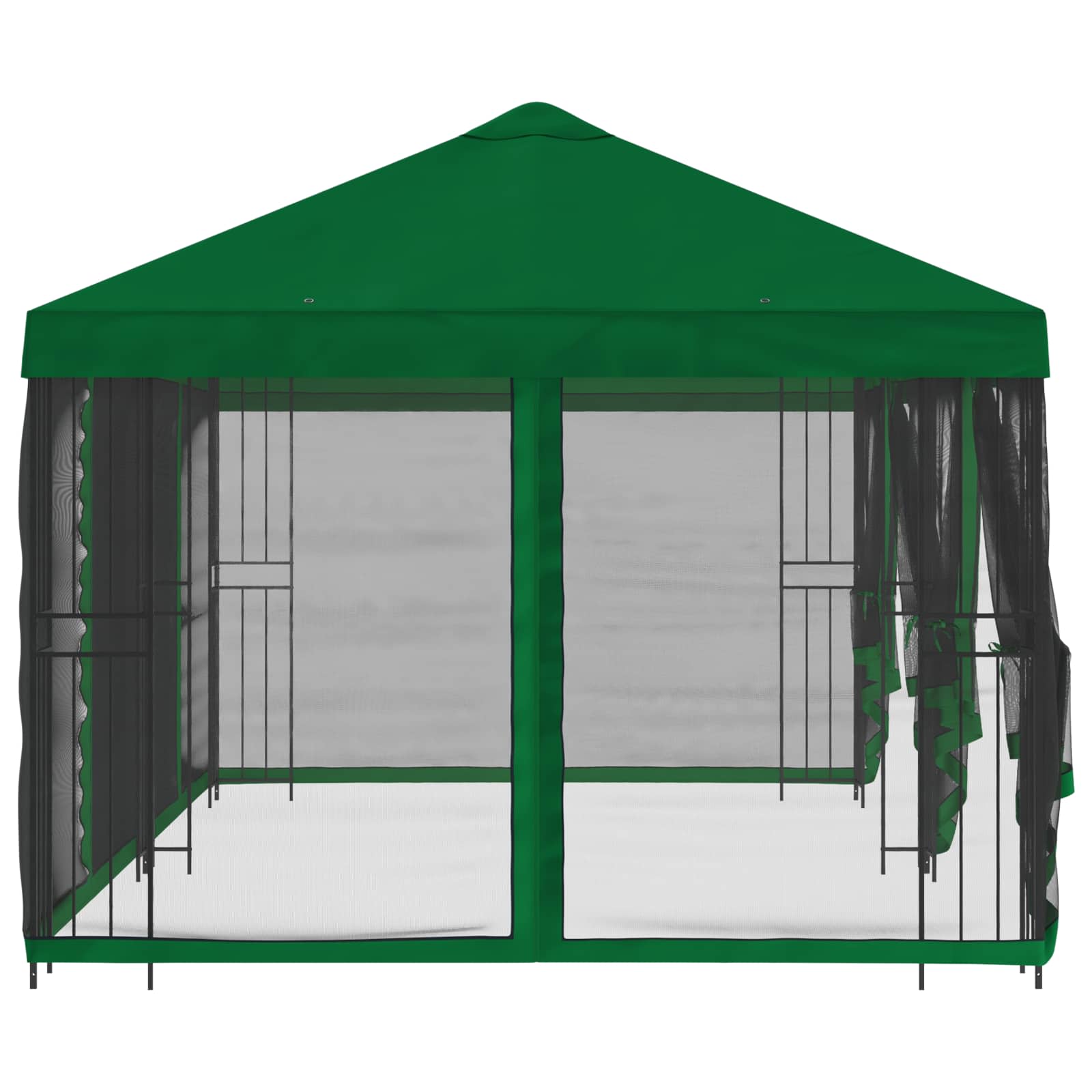 Gazebo con pareti laterali 6 x 3 m Verde Poliestere e Acciaio