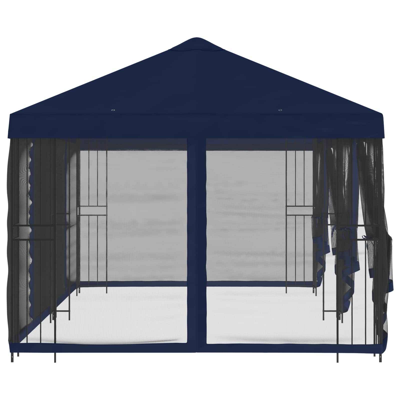 Gazebo con pareti laterali 6 x 3 m Blu Poliestere e Acciaio