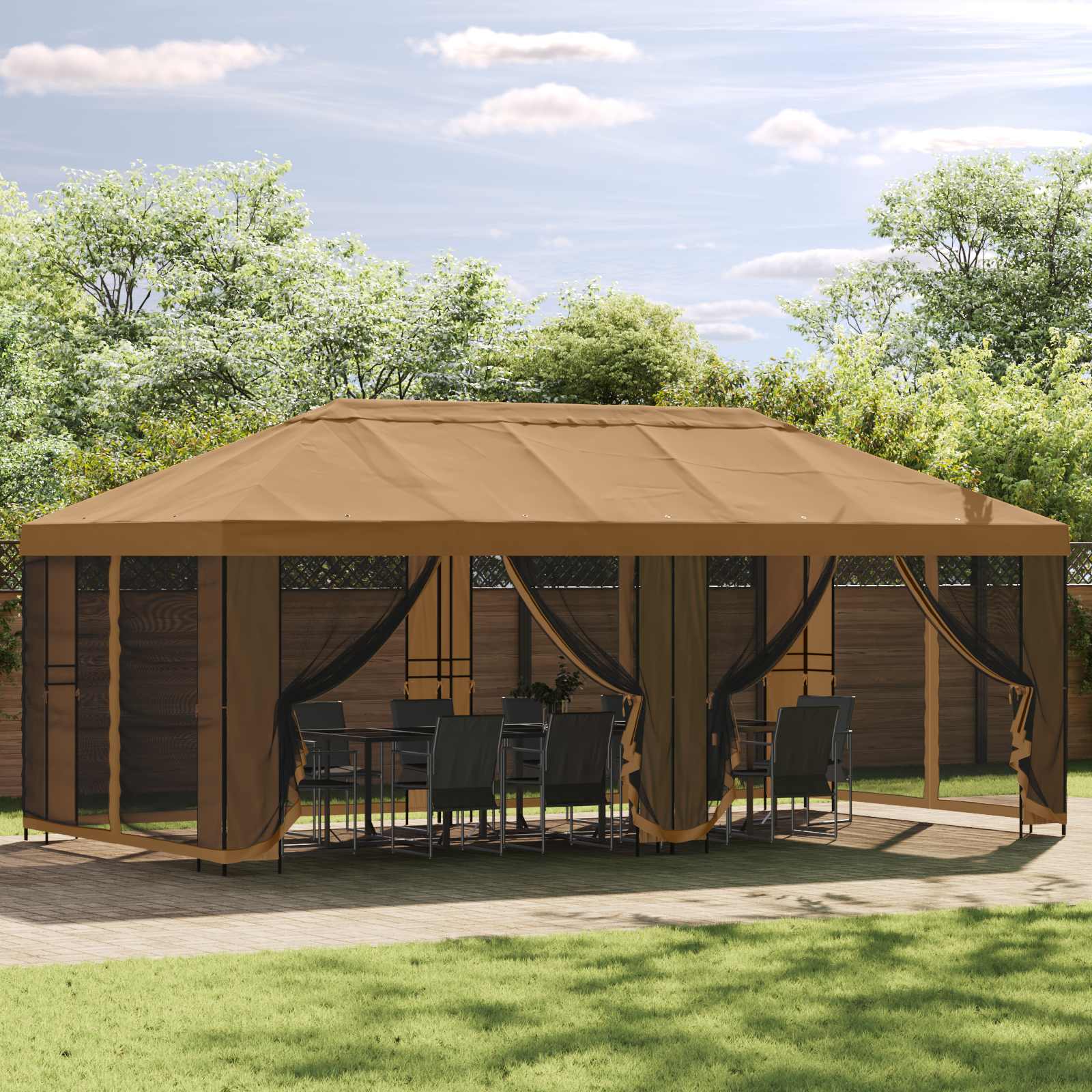 Struttura per gazebo senza tessuto per gazebo 6 x 3 m Nero