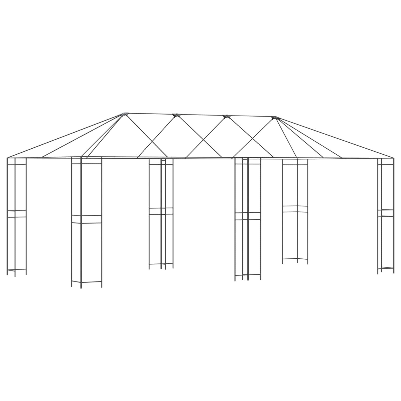 Struttura per gazebo senza tessuto per gazebo 6 x 3 m Nero