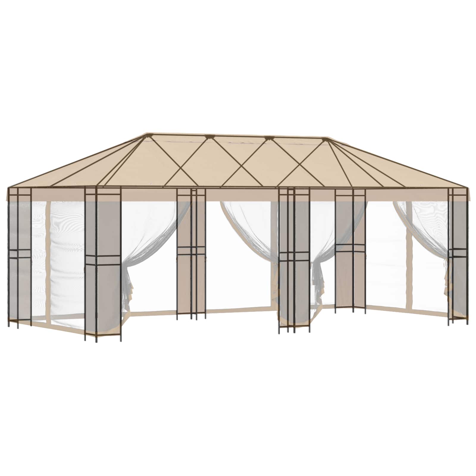 Struttura per gazebo senza tessuto per gazebo 6 x 3 m Nero