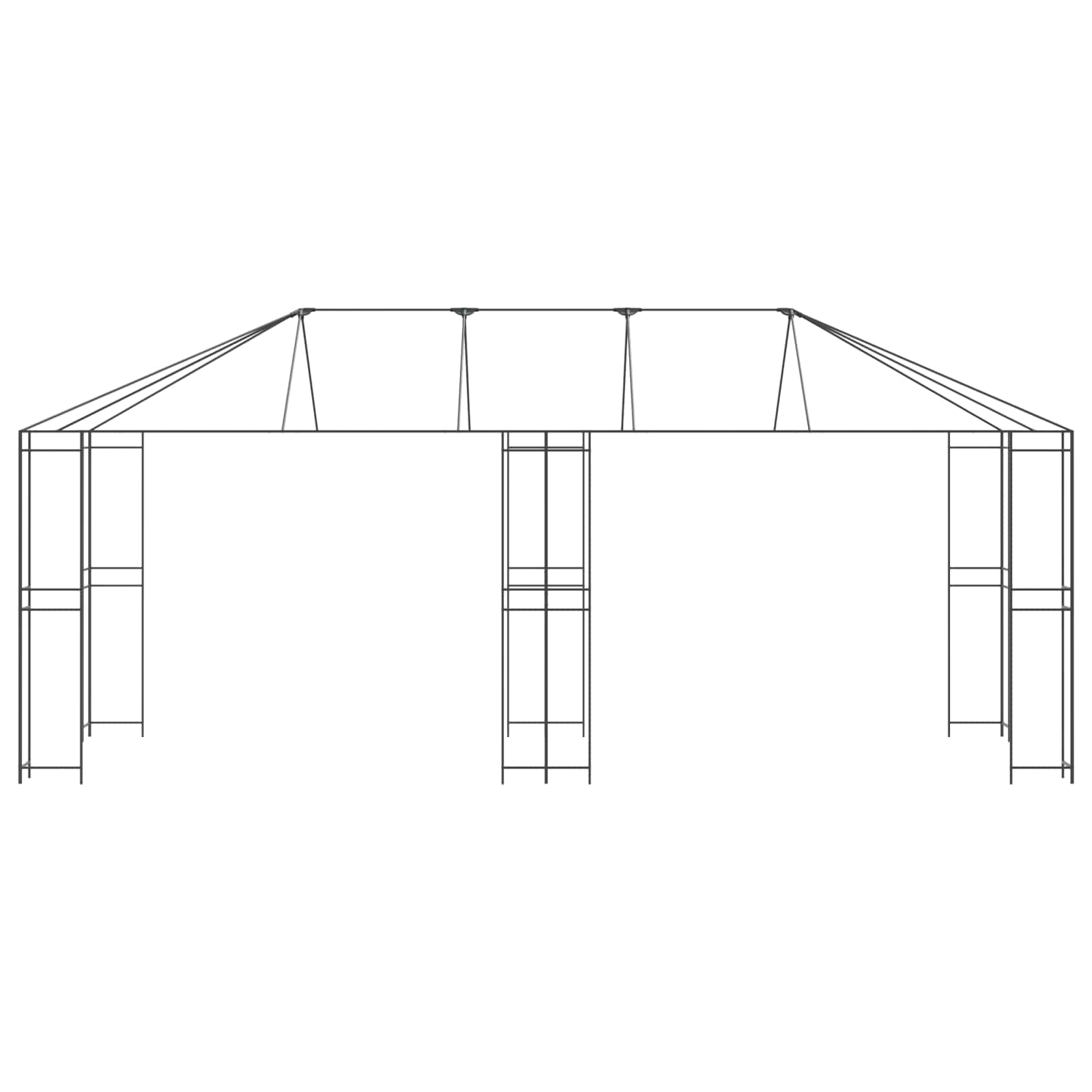 Struttura per gazebo senza tessuto per gazebo 6 x 3 m Nero