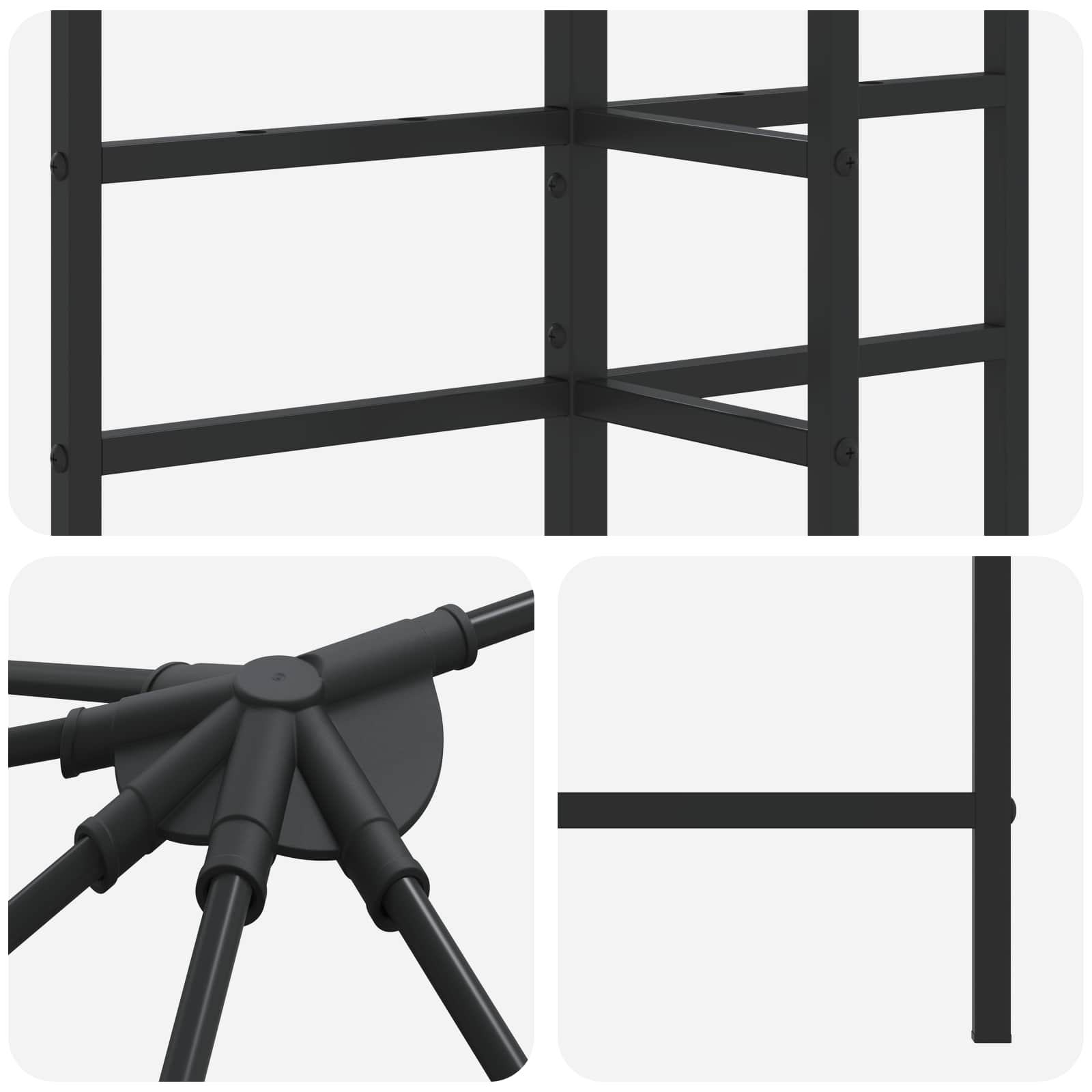 Struttura per gazebo senza tessuto per gazebo 6 x 3 m Nero