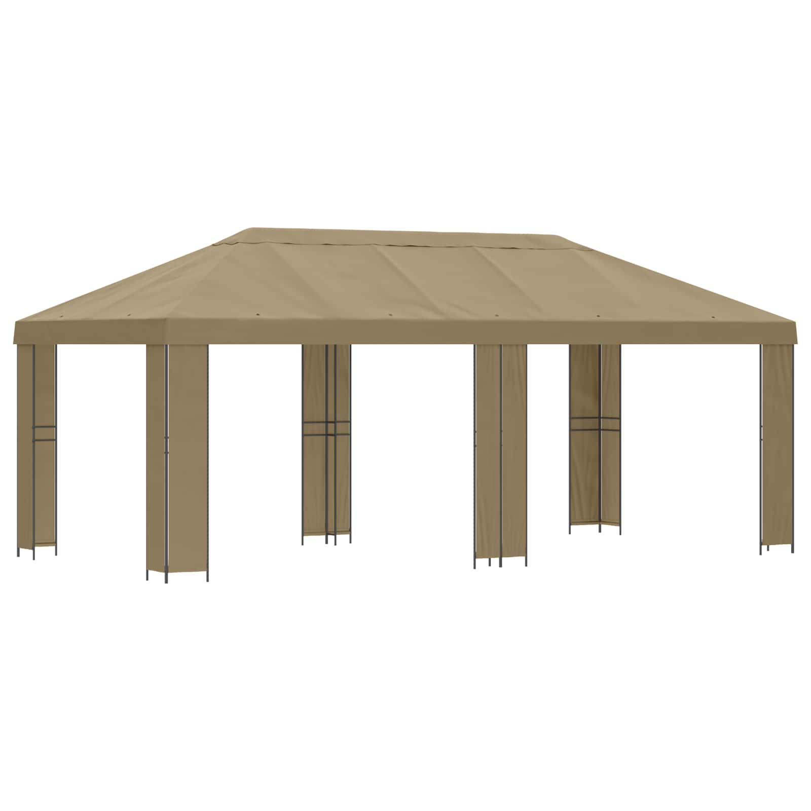 Gazebo da giardino 6 x 3 m Beige Poliestere e Acciaio 190 gsm
