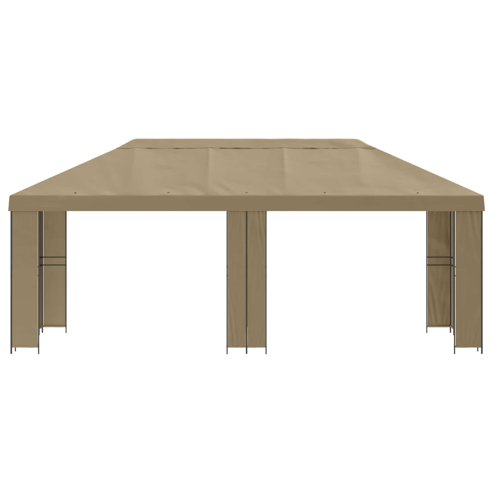 Gazebo da giardino 6 x 3 m Beige Poliestere e Acciaio 190 gsm