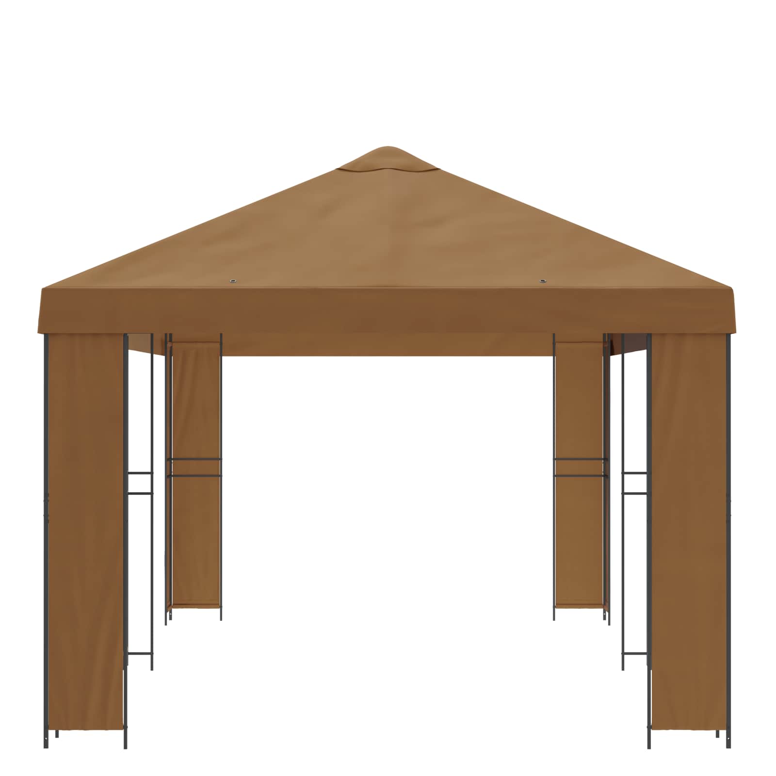 Gazebo da giardino 6 x 3 m Beige Poliestere e Acciaio 190 gsm