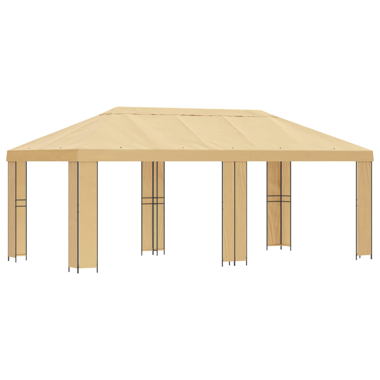 Gazebo da giardino 6 x 3 m Crema Poliestere e Acciaio 190 gsm