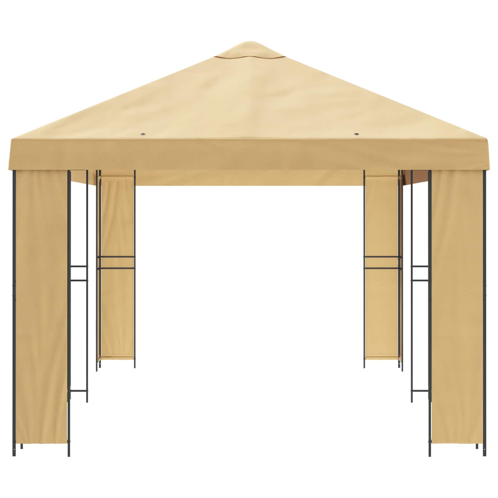 Gazebo da giardino 6 x 3 m Crema Poliestere e Acciaio 190 gsm