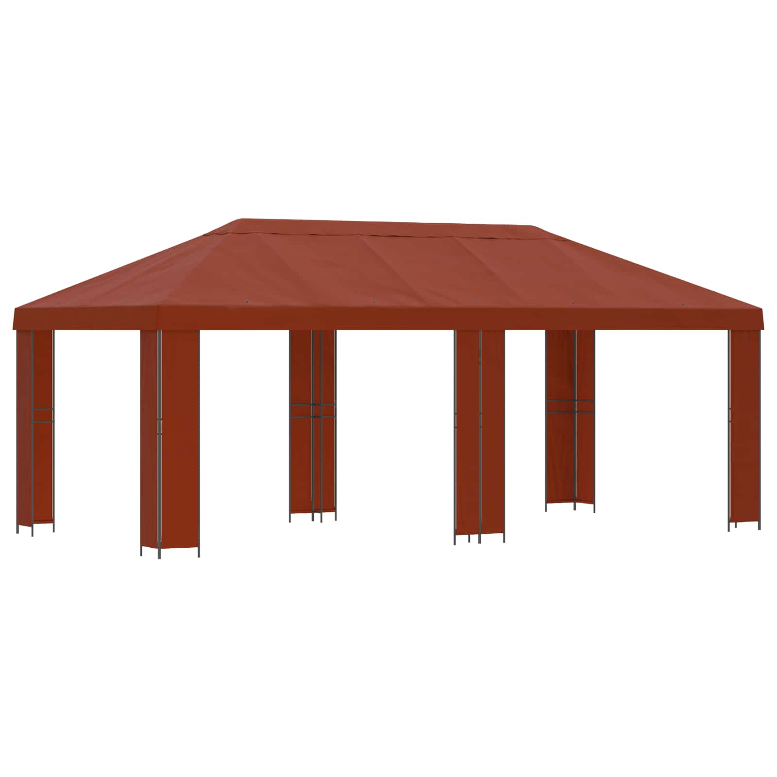 Gazebo da giardino 6 x 3 m Terracotta Poliestere e Acciaio