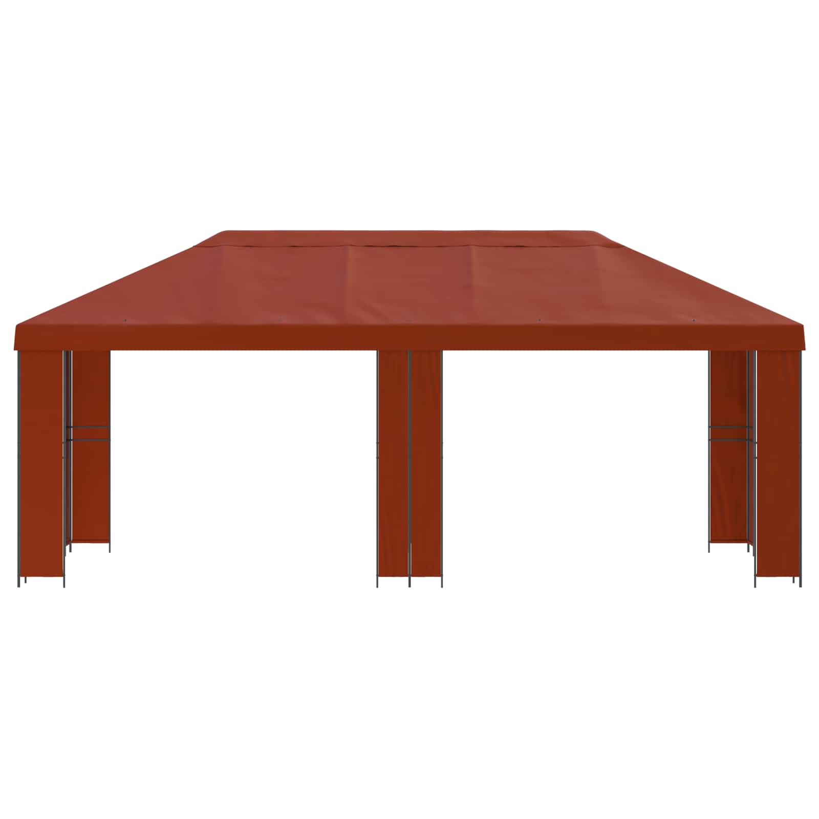 Gazebo da giardino 6 x 3 m Terracotta Poliestere e Acciaio