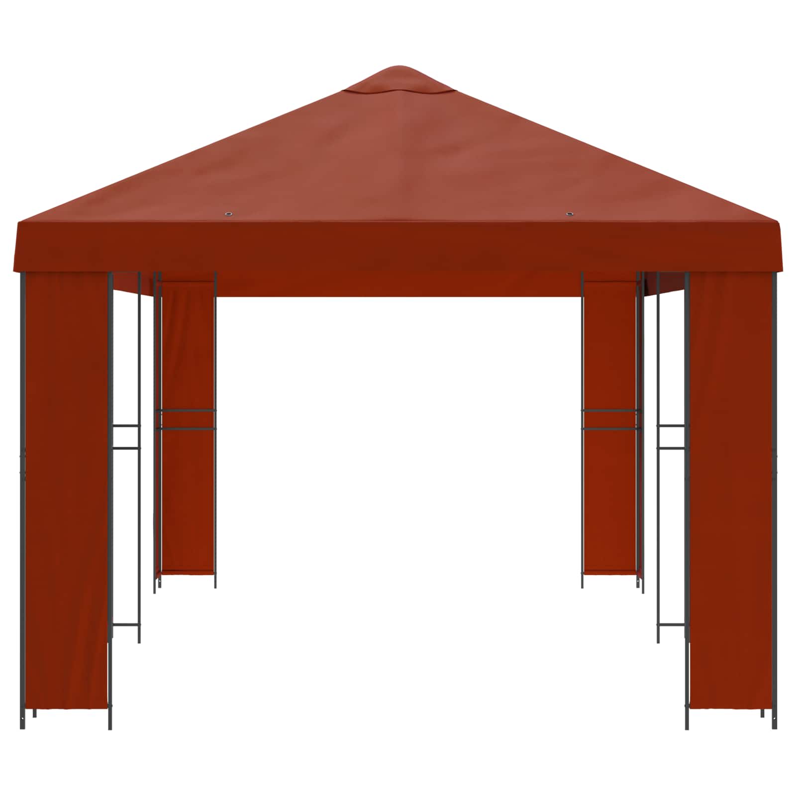 Gazebo da giardino 6 x 3 m Terracotta Poliestere e Acciaio