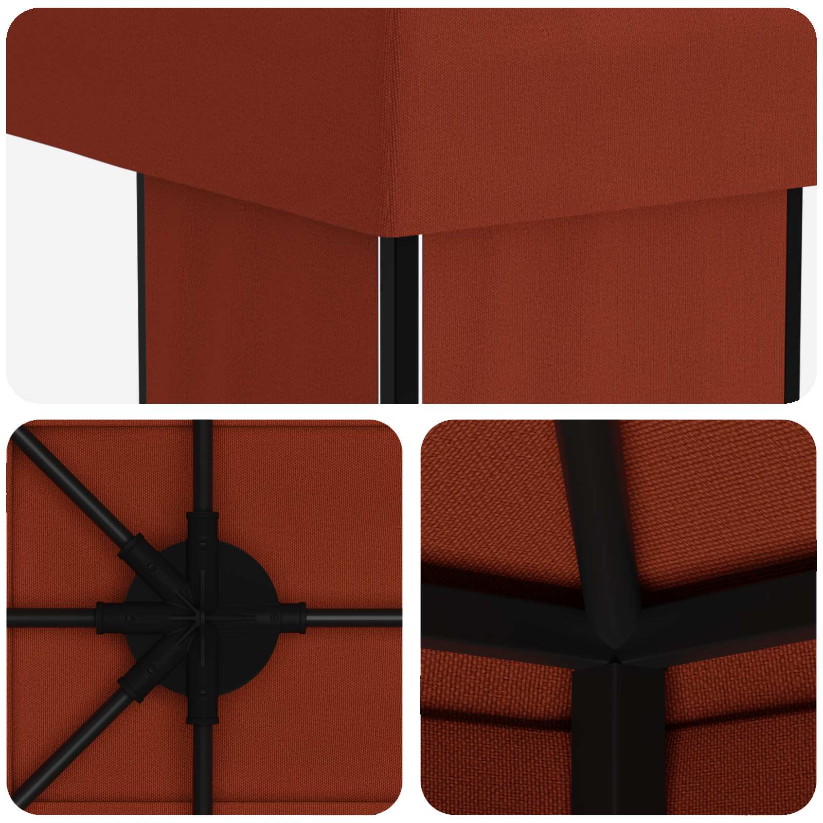 Gazebo da giardino 6 x 3 m Terracotta Poliestere e Acciaio