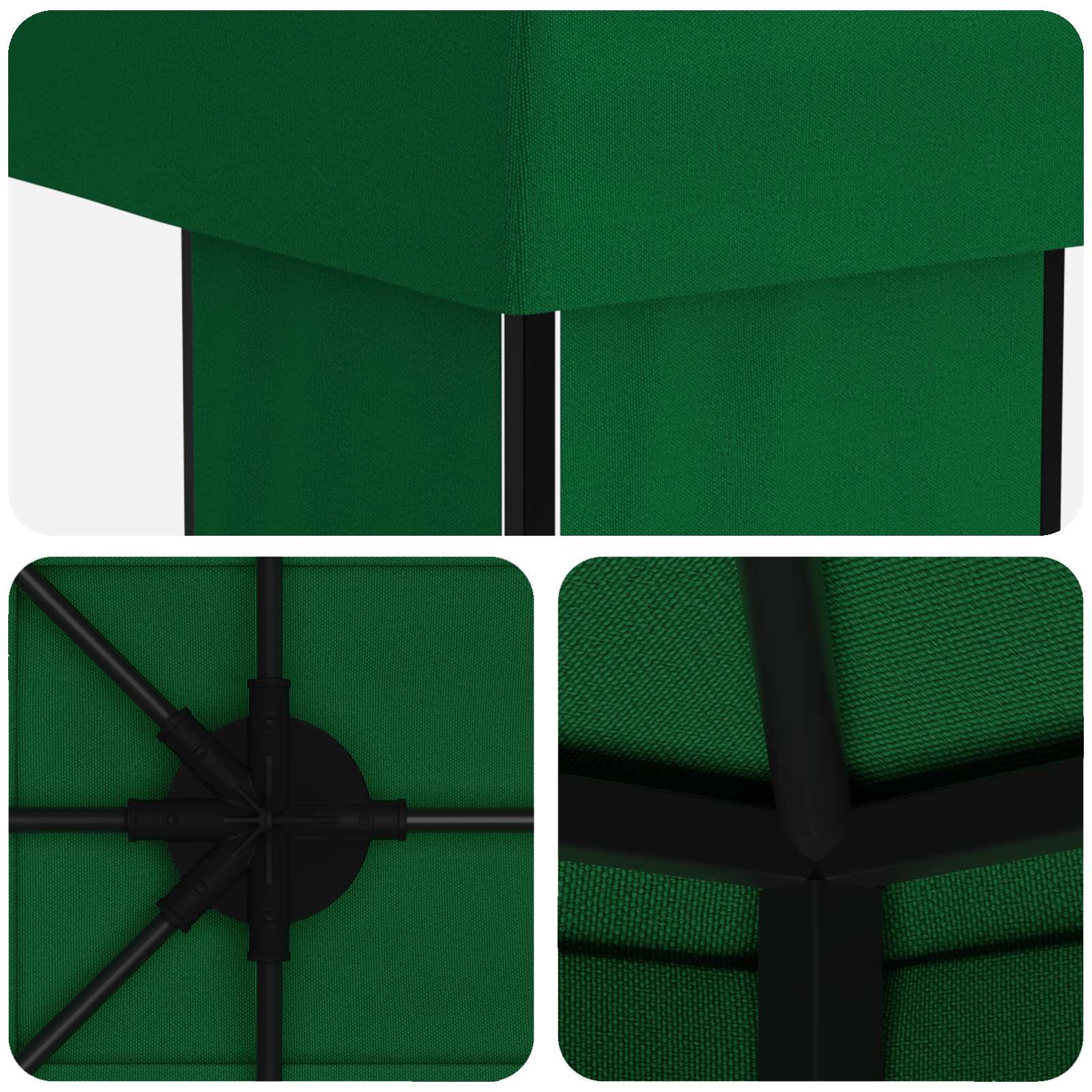 Gazebo da giardino 6 x 3 m Verde Poliestere e Acciaio 190 gsm