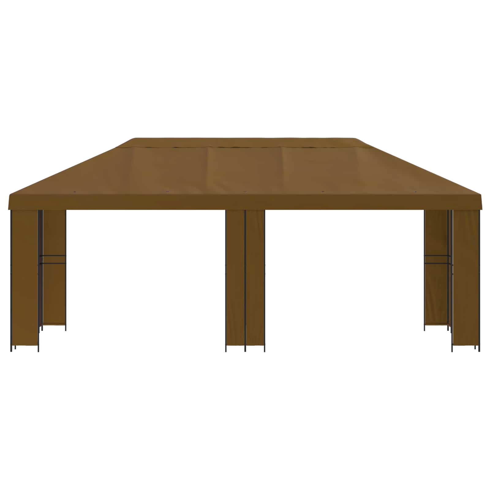 Gazebo da giardino 6 x 3 m Tortora Poliestere e Acciaio 190 gsm