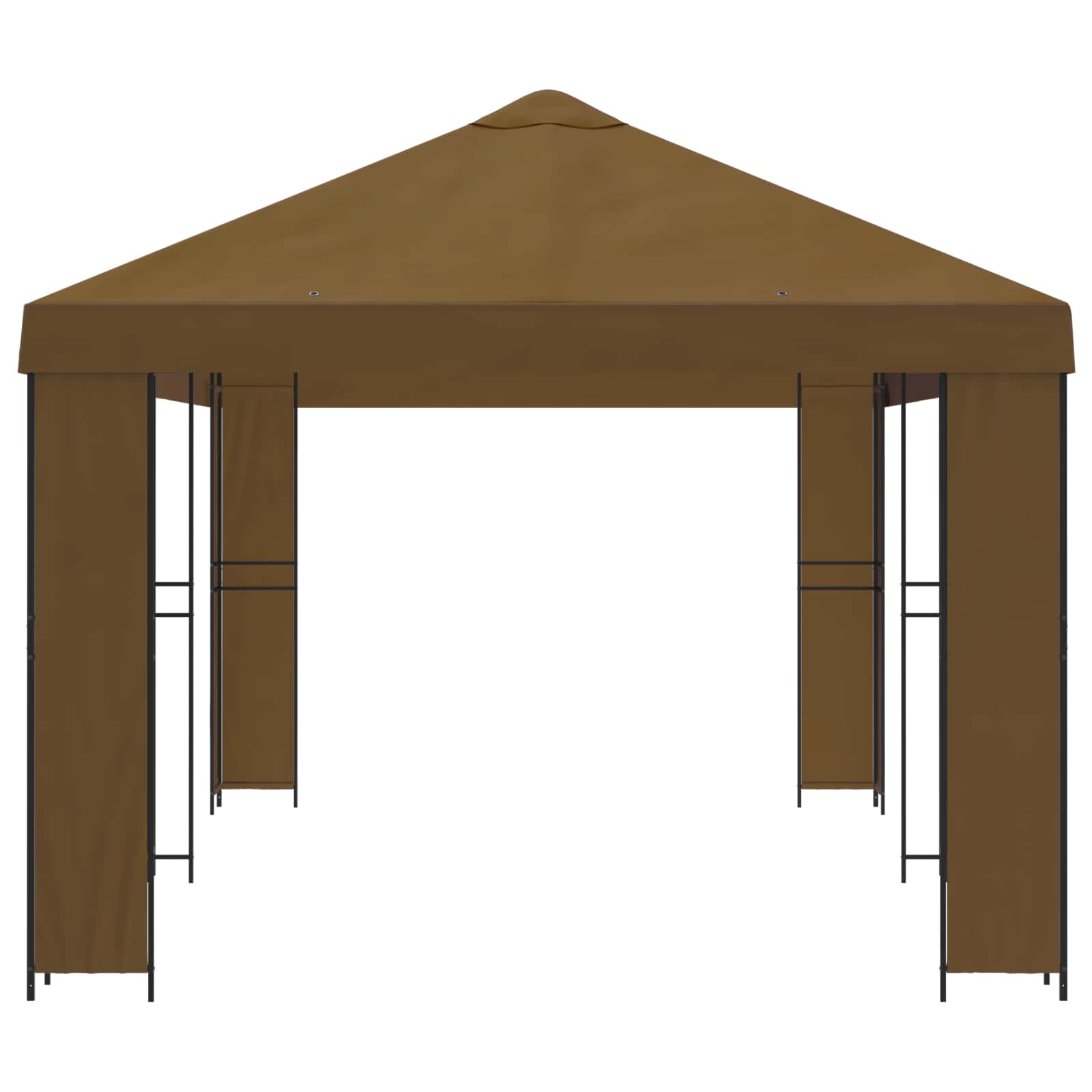 Gazebo da giardino 6 x 3 m Tortora Poliestere e Acciaio 190 gsm