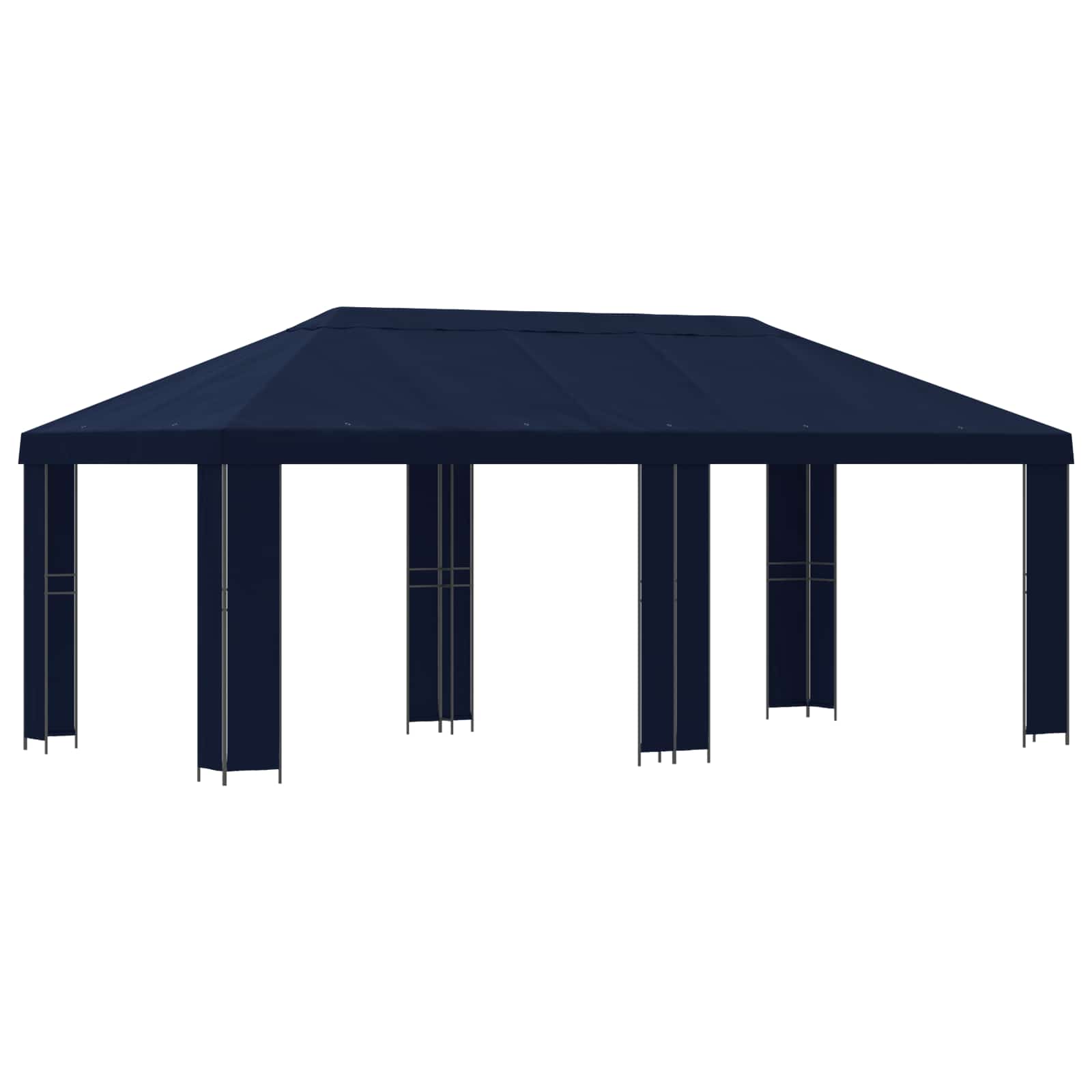 Gazebo da giardino 6 x 3 m Blu Poliestere e Acciaio 190 gsm