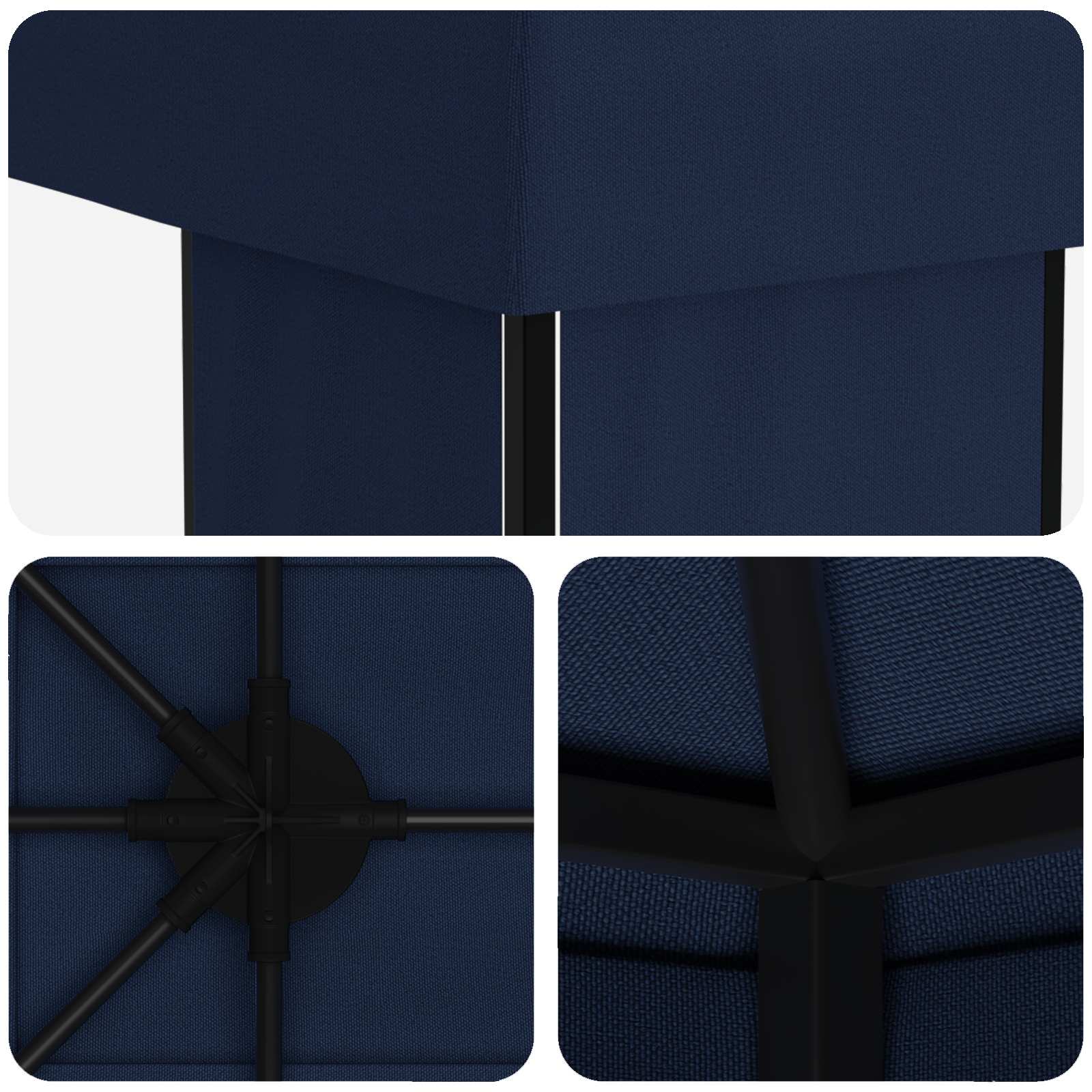 Gazebo da giardino 6 x 3 m Blu Poliestere e Acciaio 190 gsm