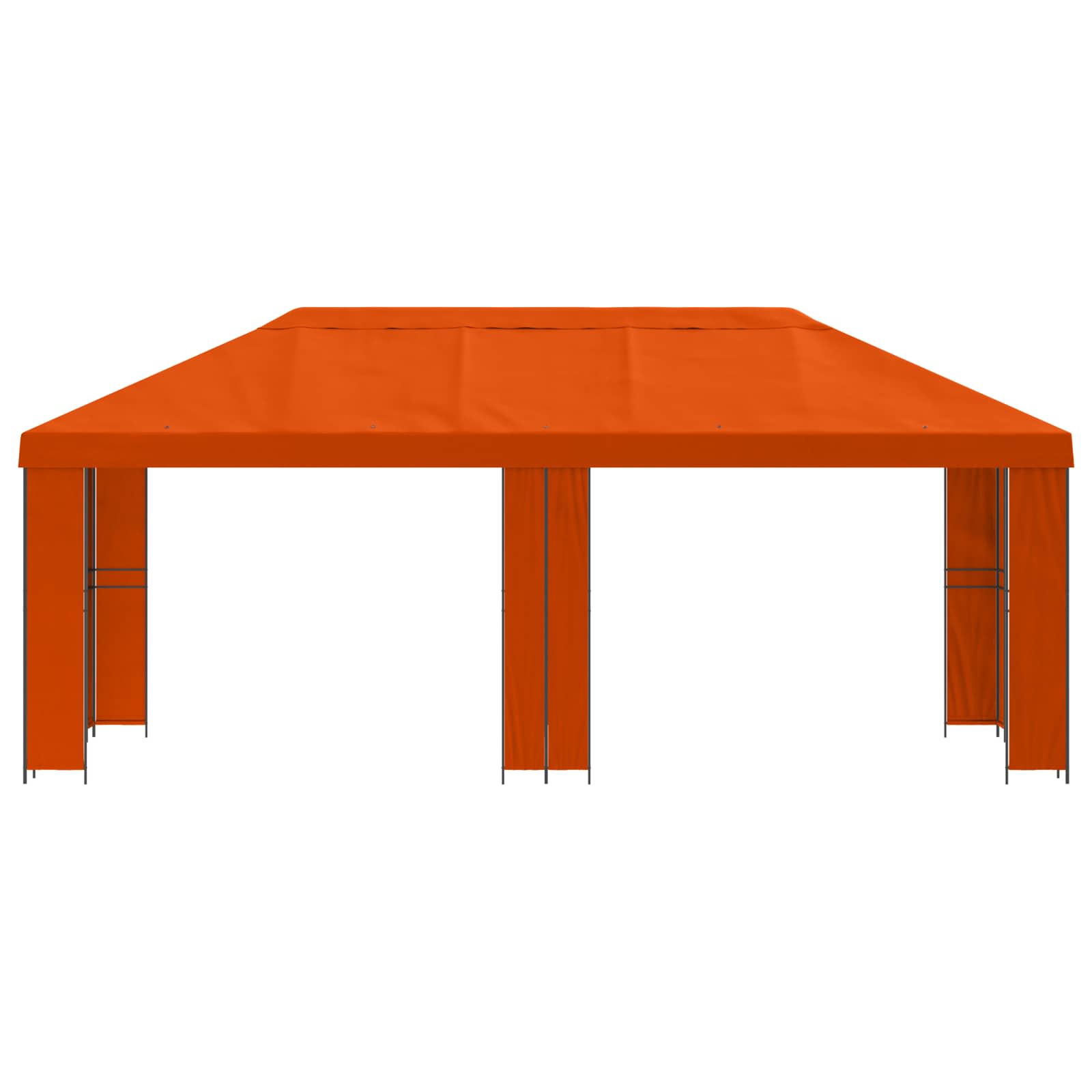 Gazebo da giardino 6 x 3 m Arancione Poliestere e Acciaio