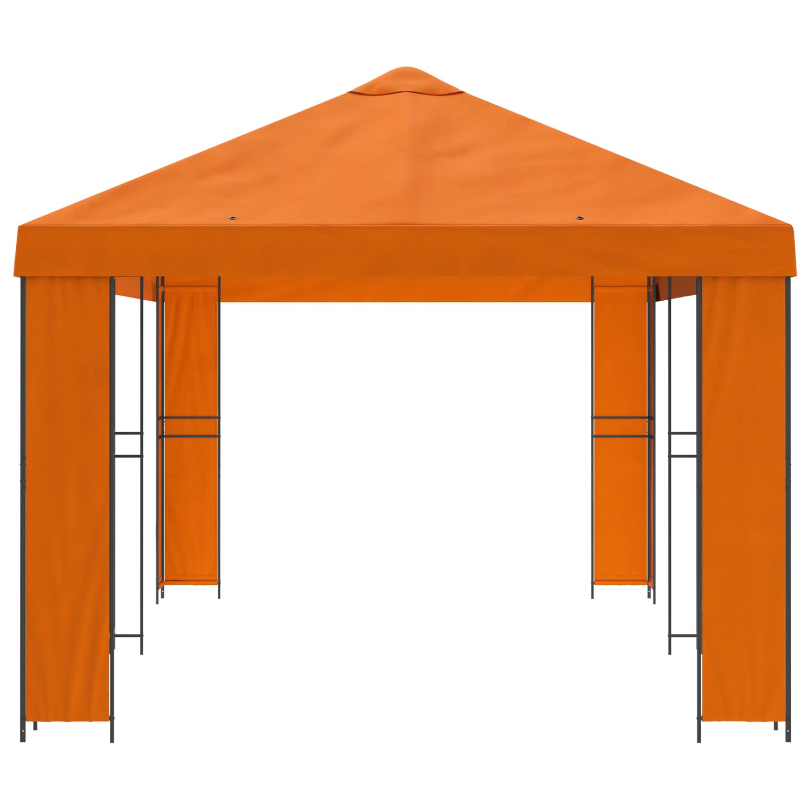 Gazebo da giardino 6 x 3 m Arancione Poliestere e Acciaio
