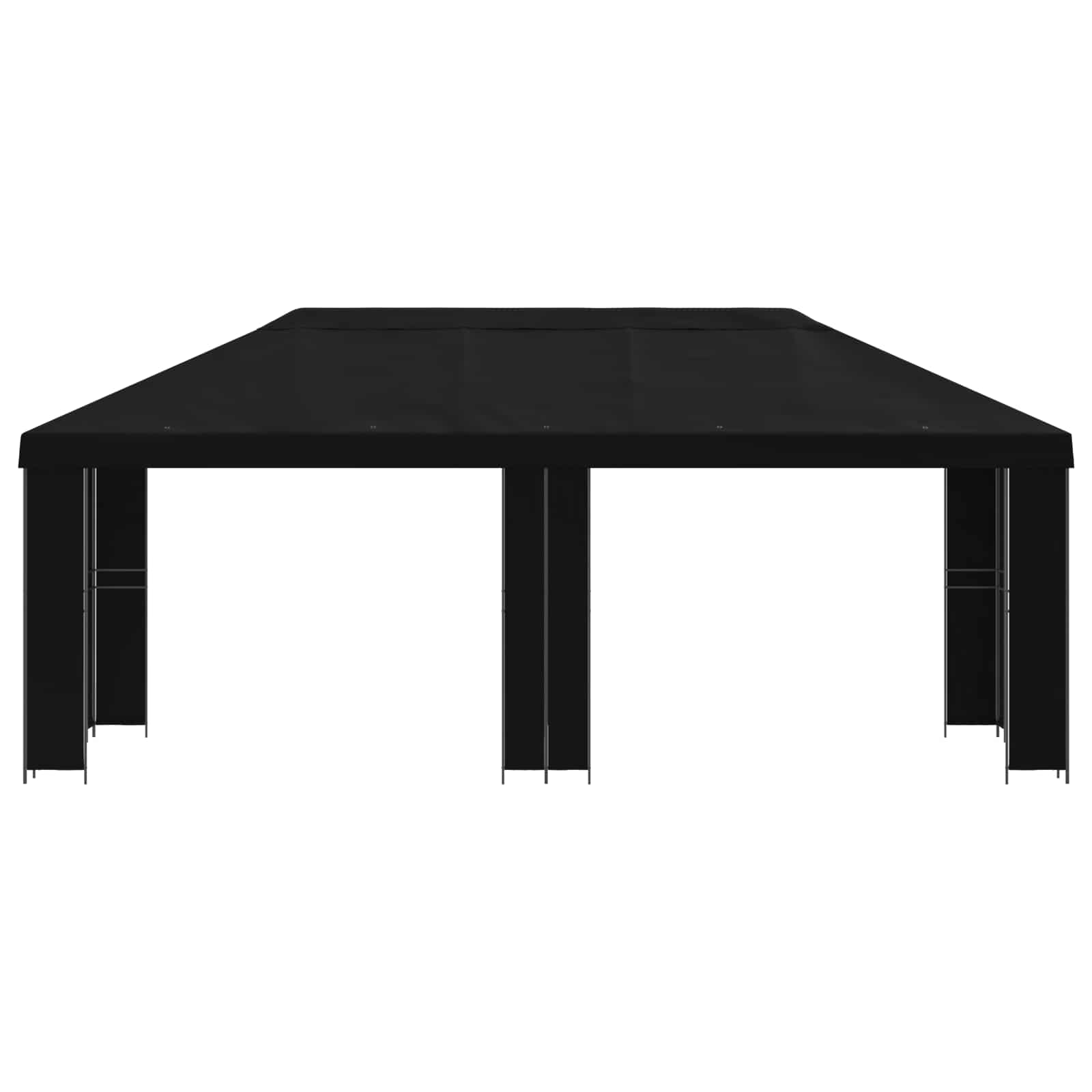 Gazebo da giardino 6 x 3 m Nero Poliestere e Acciaio 190 gsm
