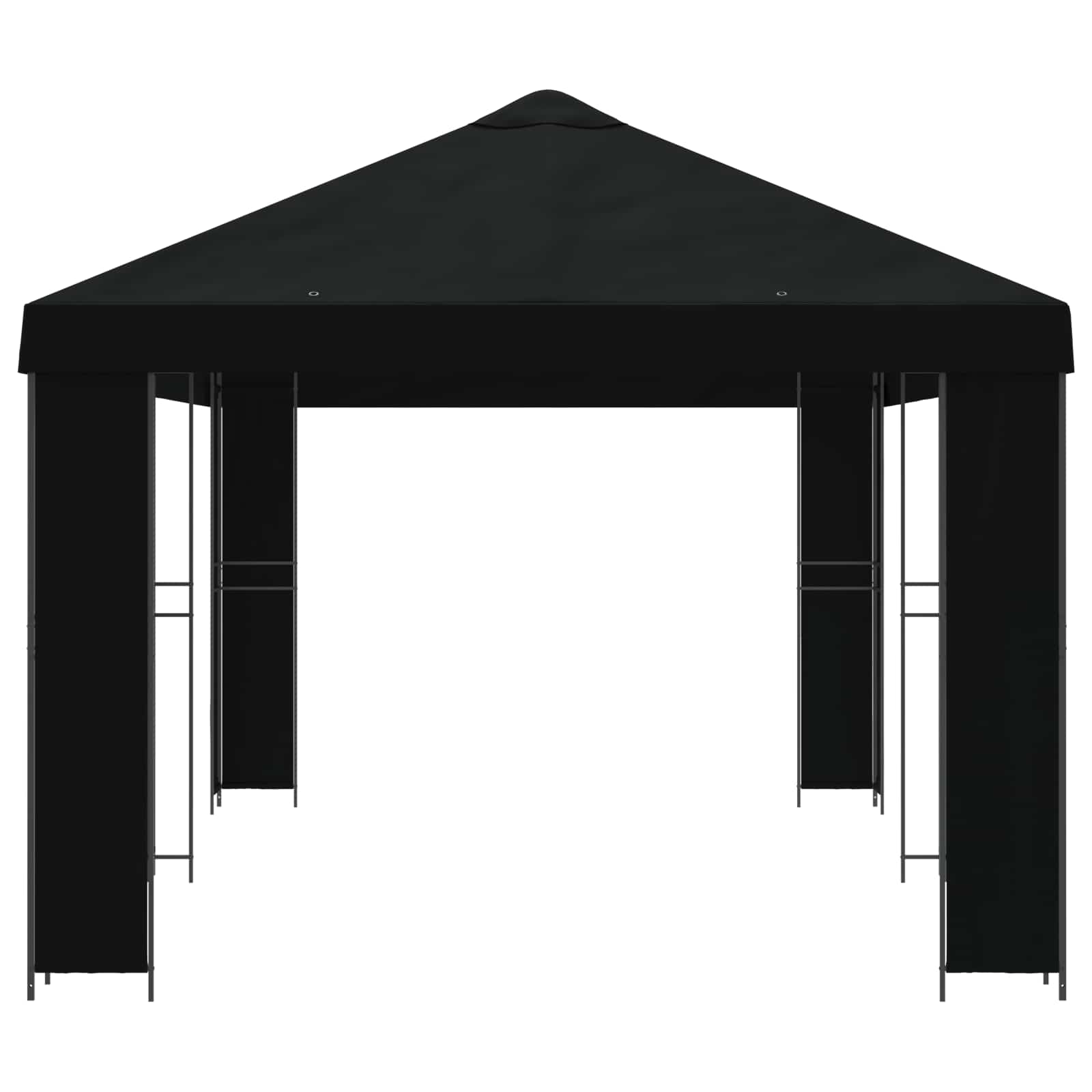 Gazebo da giardino 6 x 3 m Nero Poliestere e Acciaio 190 gsm