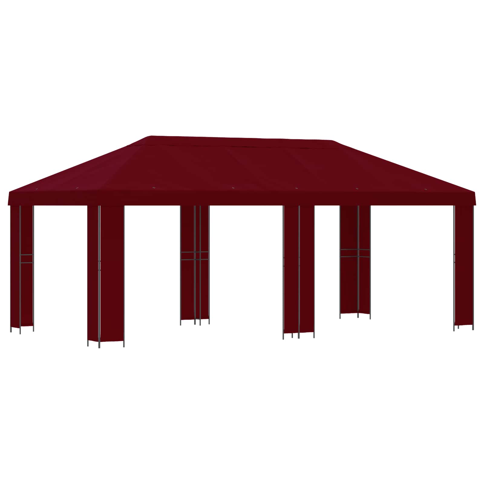Gazebo da giardino 6 x 3 m Borgogna Poliestere e Acciaio
